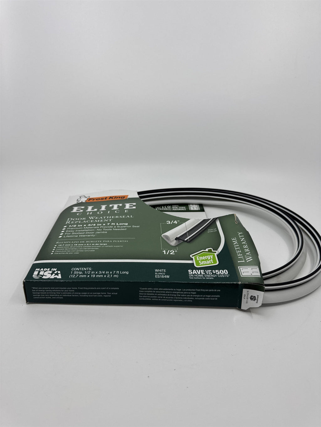 Frost King Elite Choice Door Weatherseal Replacement 1/2" x 3/4" x 7ft. Long