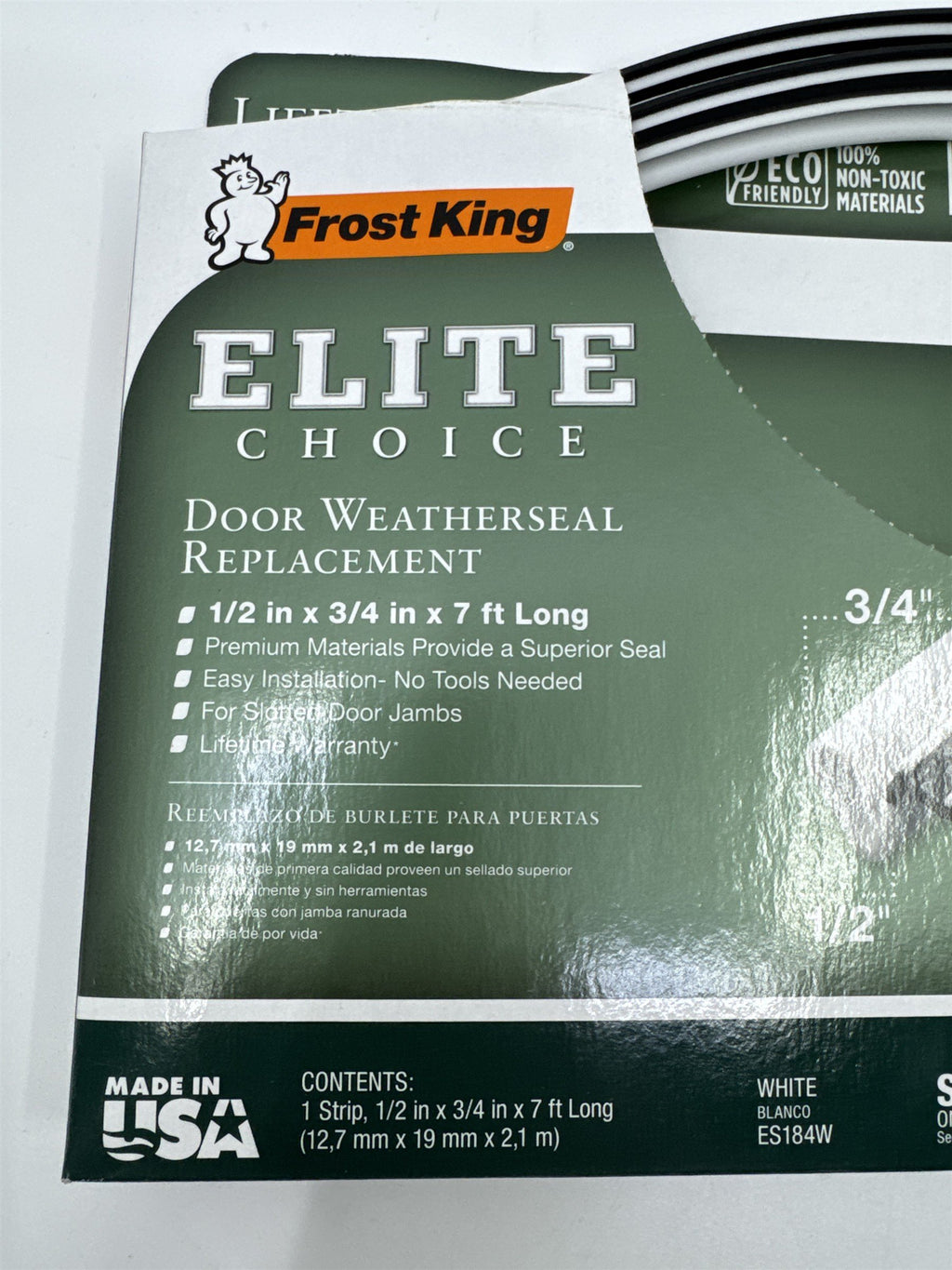 Frost King Elite Choice Door Weatherseal Replacement 1/2" x 3/4" x 7ft. Long