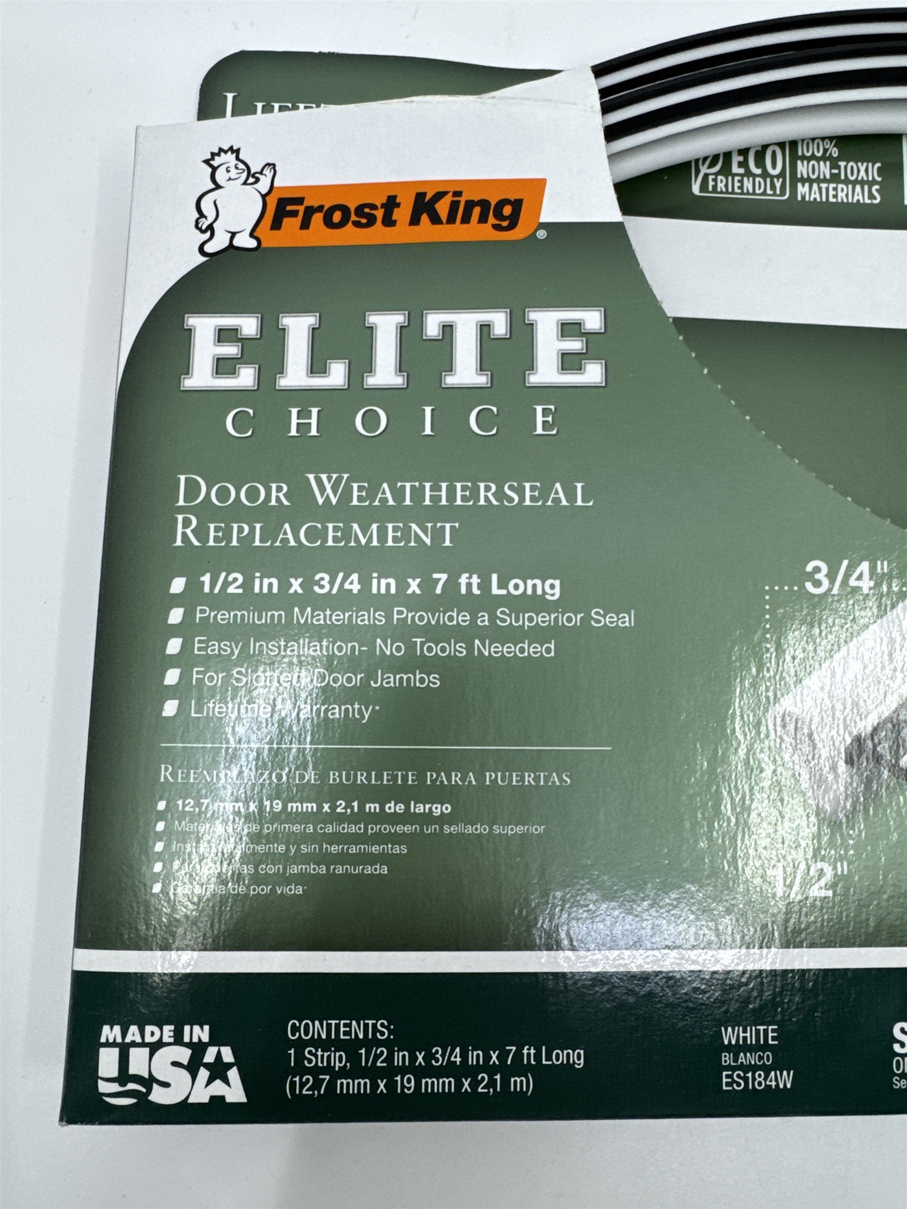 Frost King Elite Choice Door Weatherseal Replacement 1/2" x 3/4" x 7ft. Long