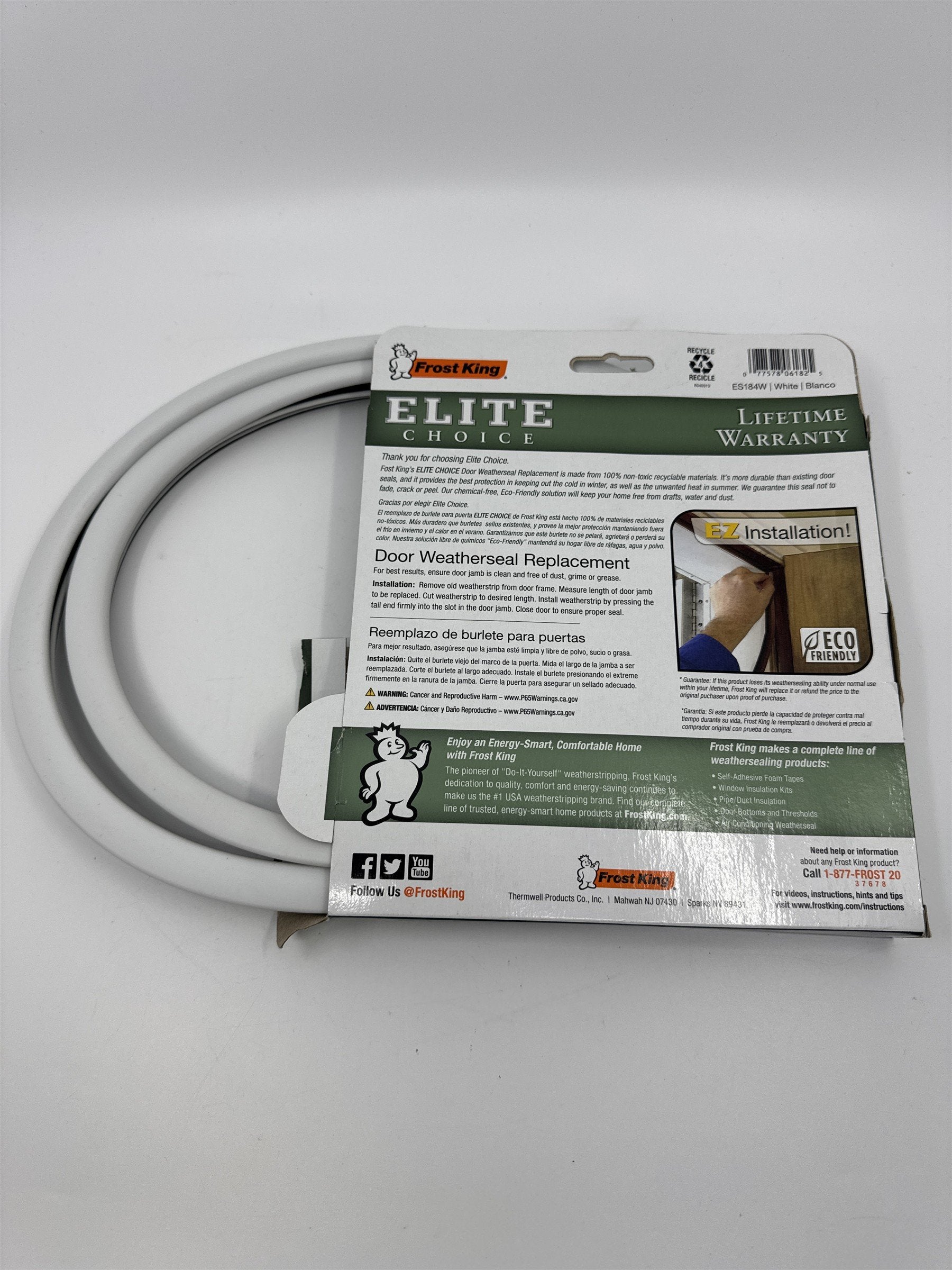 Frost King Elite Choice Door Weatherseal Replacement 1/2" x 3/4" x 7ft. Long