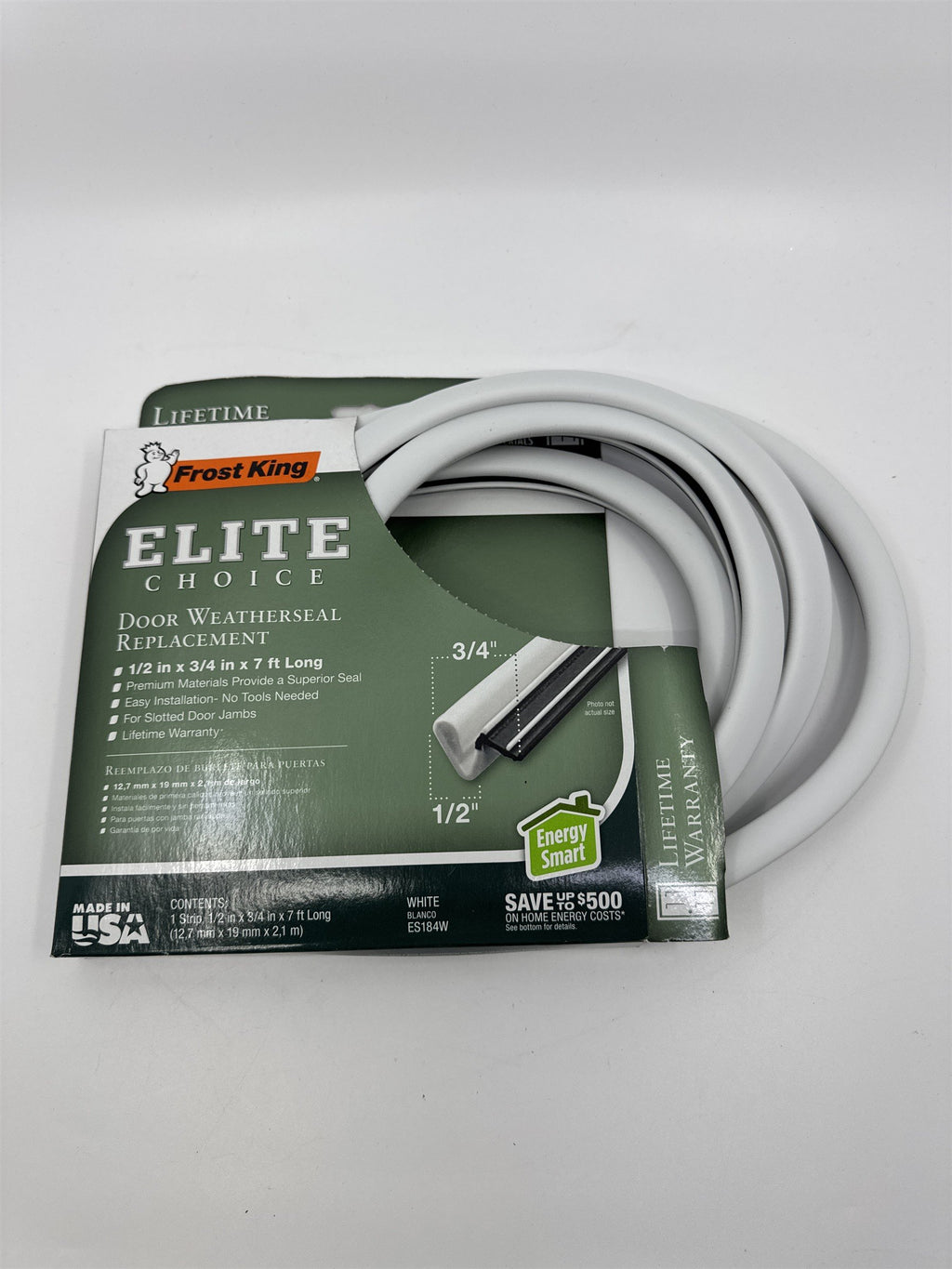Frost King Elite Choice Door Weatherseal Replacement 1/2" x 3/4" x 7ft. Long