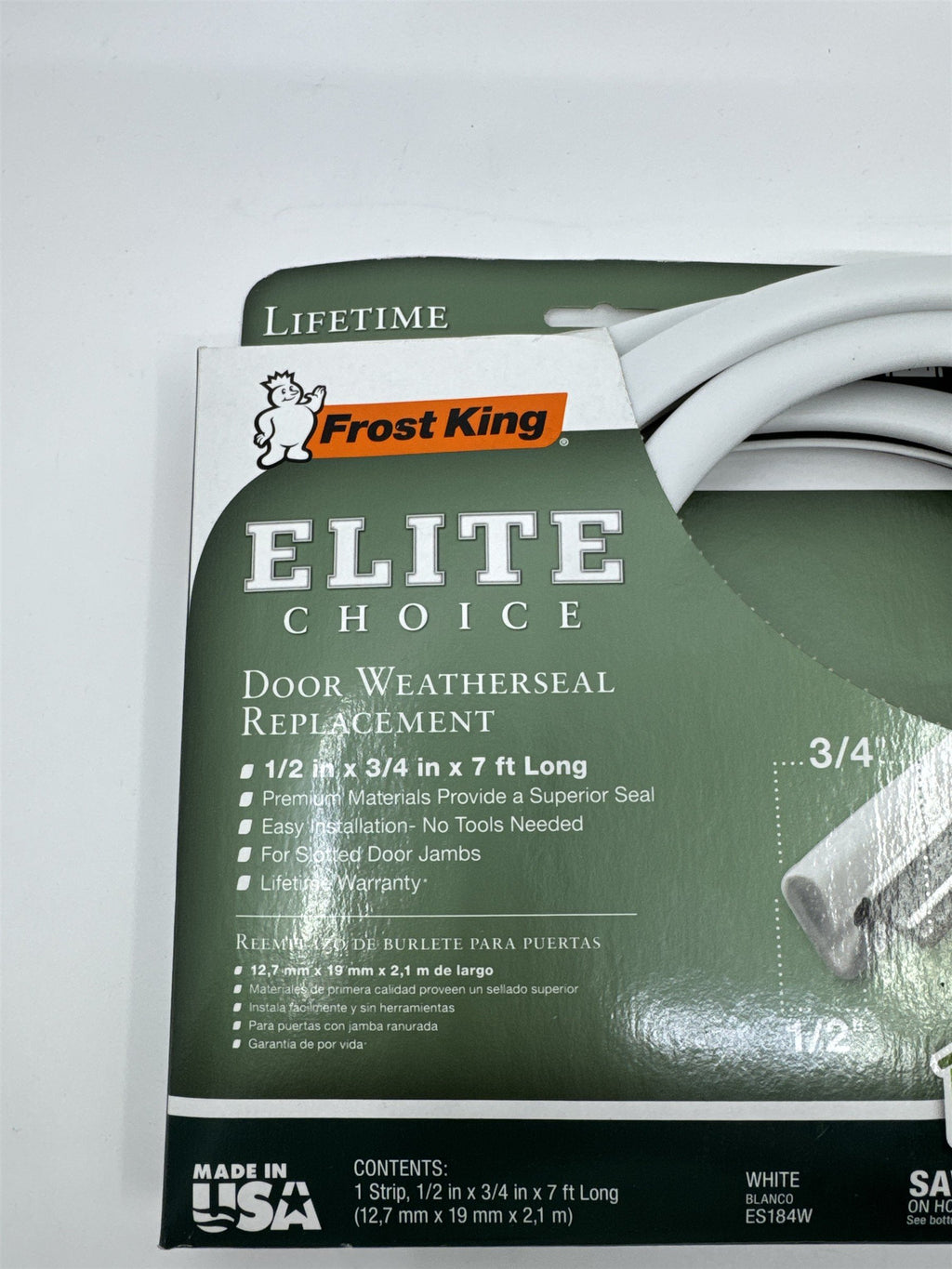 Frost King Elite Choice Door Weatherseal Replacement 1/2" x 3/4" x 7ft. Long