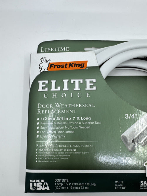 Frost King Elite Choice Door Weatherseal Replacement 1/2" x 3/4" x 7ft. Long