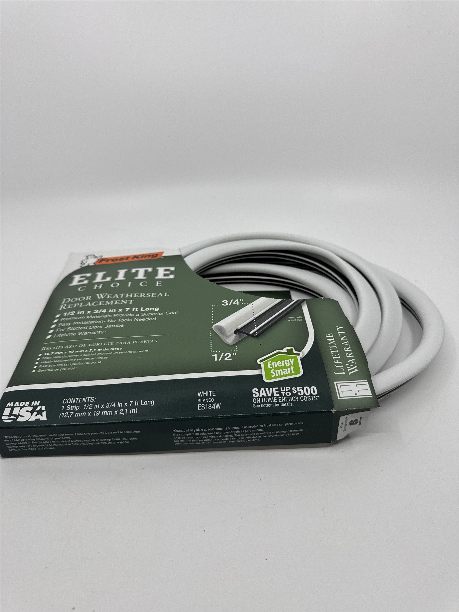 Frost King Elite Choice Door Weatherseal Replacement 1/2" x 3/4" x 7ft. Long