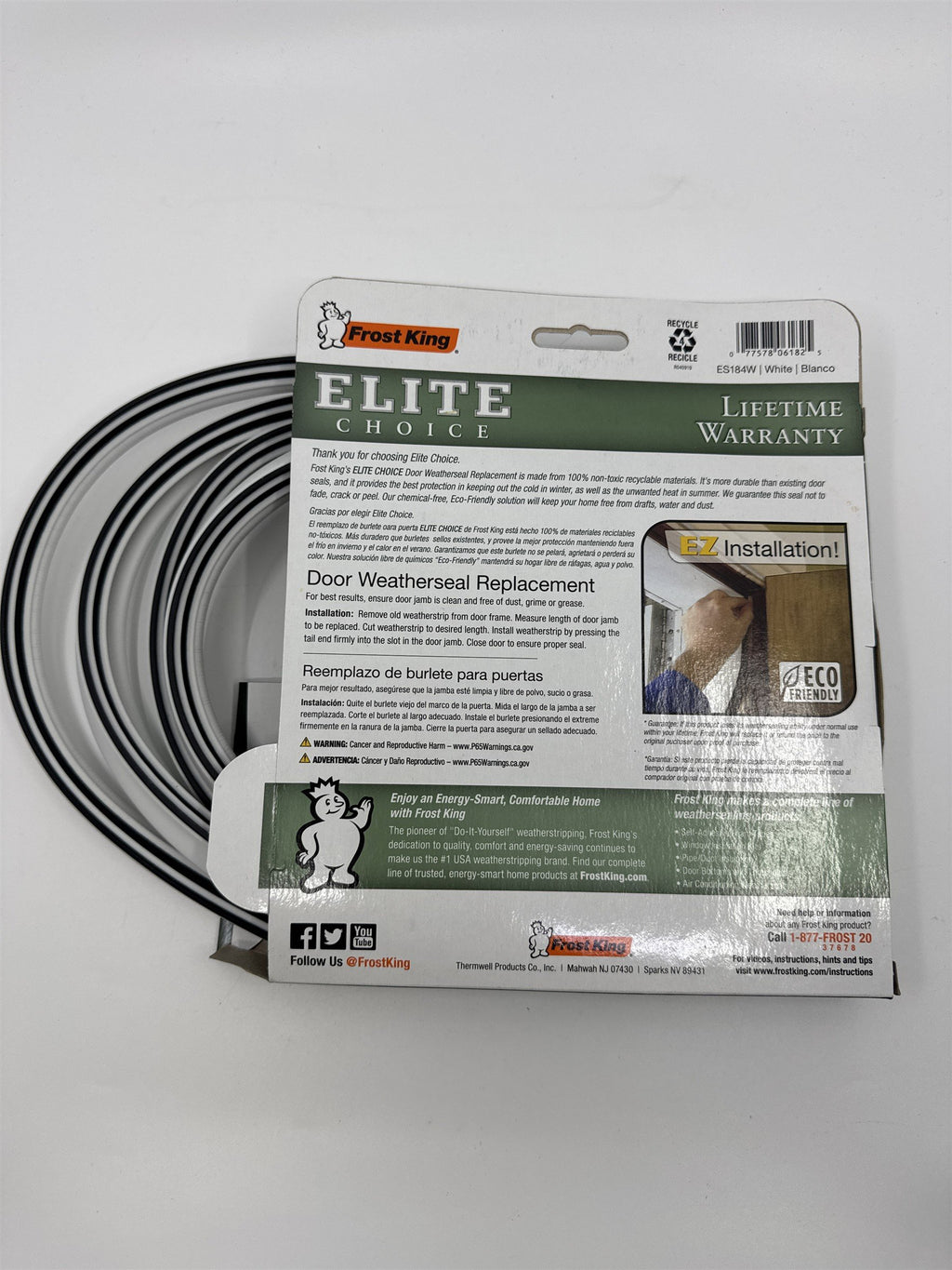Frost King Elite Choice Door Weatherseal Replacement 1/2" x 3/4" x 7ft. Long