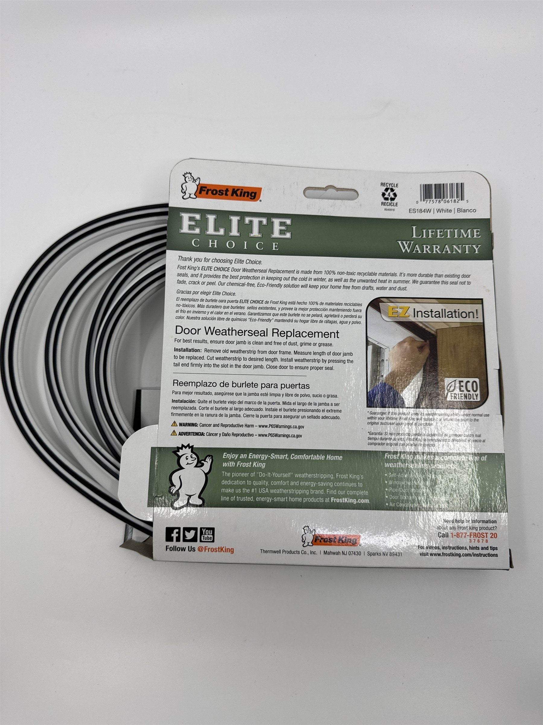 Frost King Elite Choice Door Weatherseal Replacement 1/2" x 3/4" x 7ft. Long