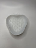 Hazel Atlas Milk Glass Strawberry /w Seeds Trinket Tray Dish 6"
