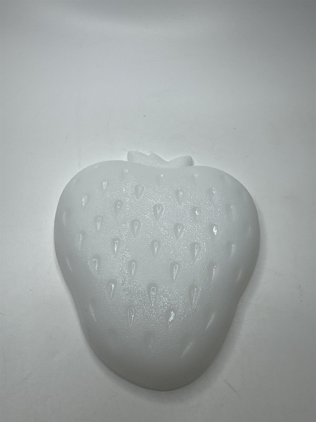 Hazel Atlas Milk Glass Strawberry /w Seeds Trinket Tray Dish 6"