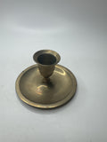 Vintage India Loot Brass Candlestick Holder /w Drip Tray