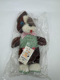 Vintage Brown and White Dog/Bear with Pink Bow I'm Your Snuggle-y Toy Japan