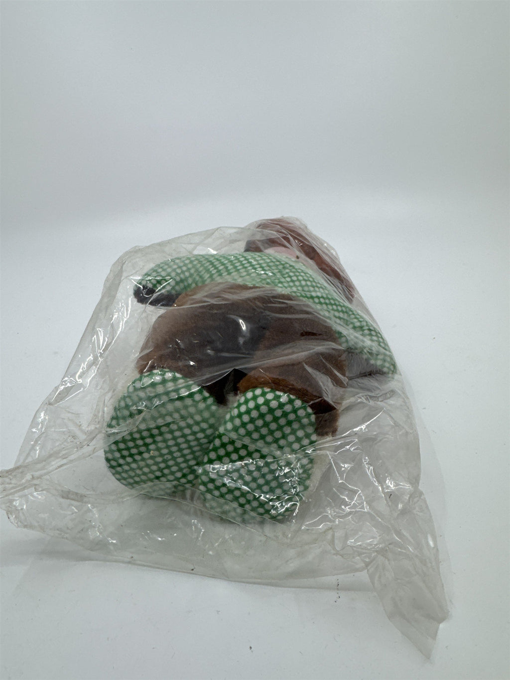 Vintage Brown and White Dog/Bear with Pink Bow I'm Your Snuggle-y Toy Japan