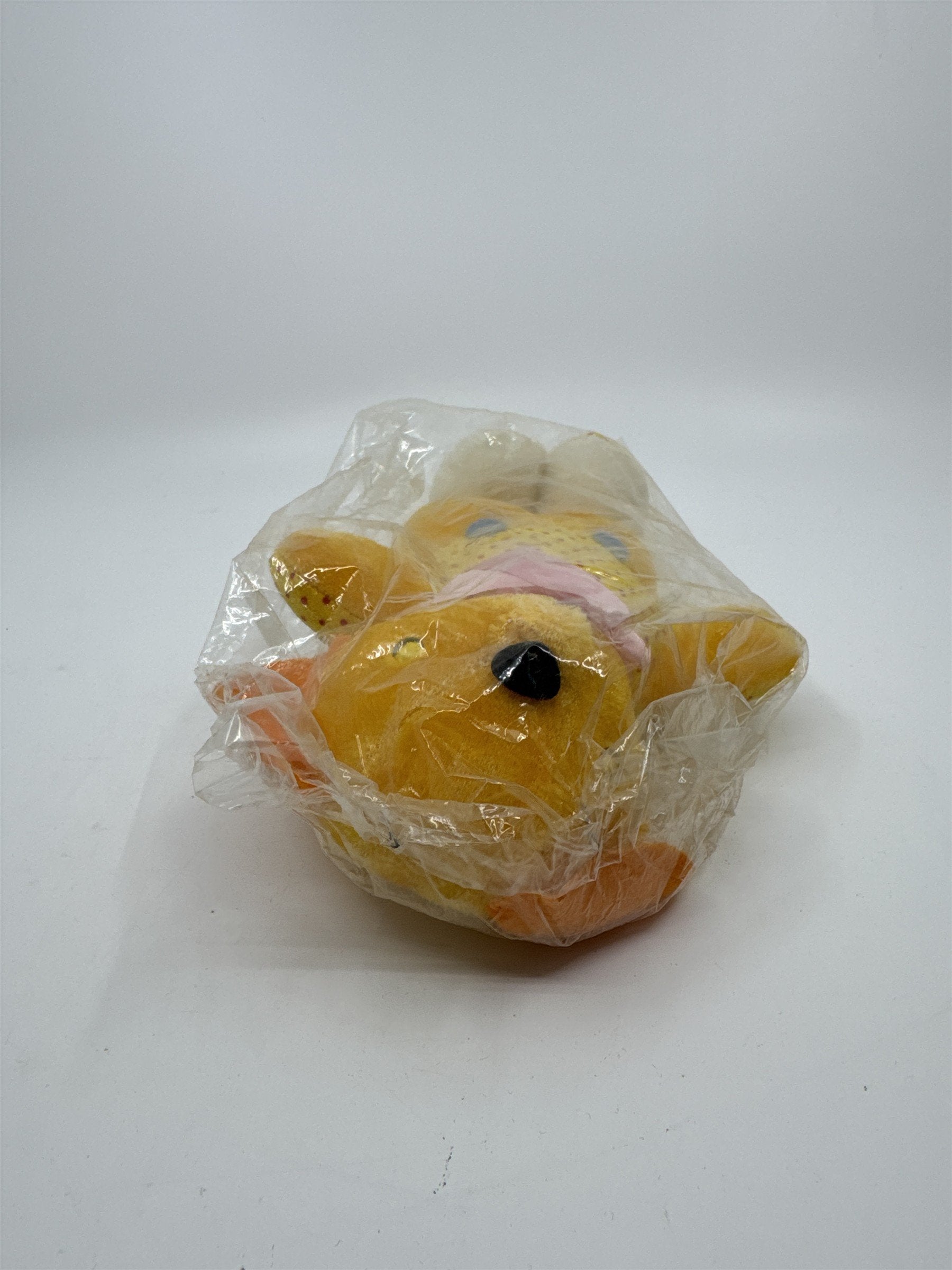 Vintage Yellow Dog/Bear Dotted Pattern and Pink Bow I'm Your Snuggle-y Toy Japan