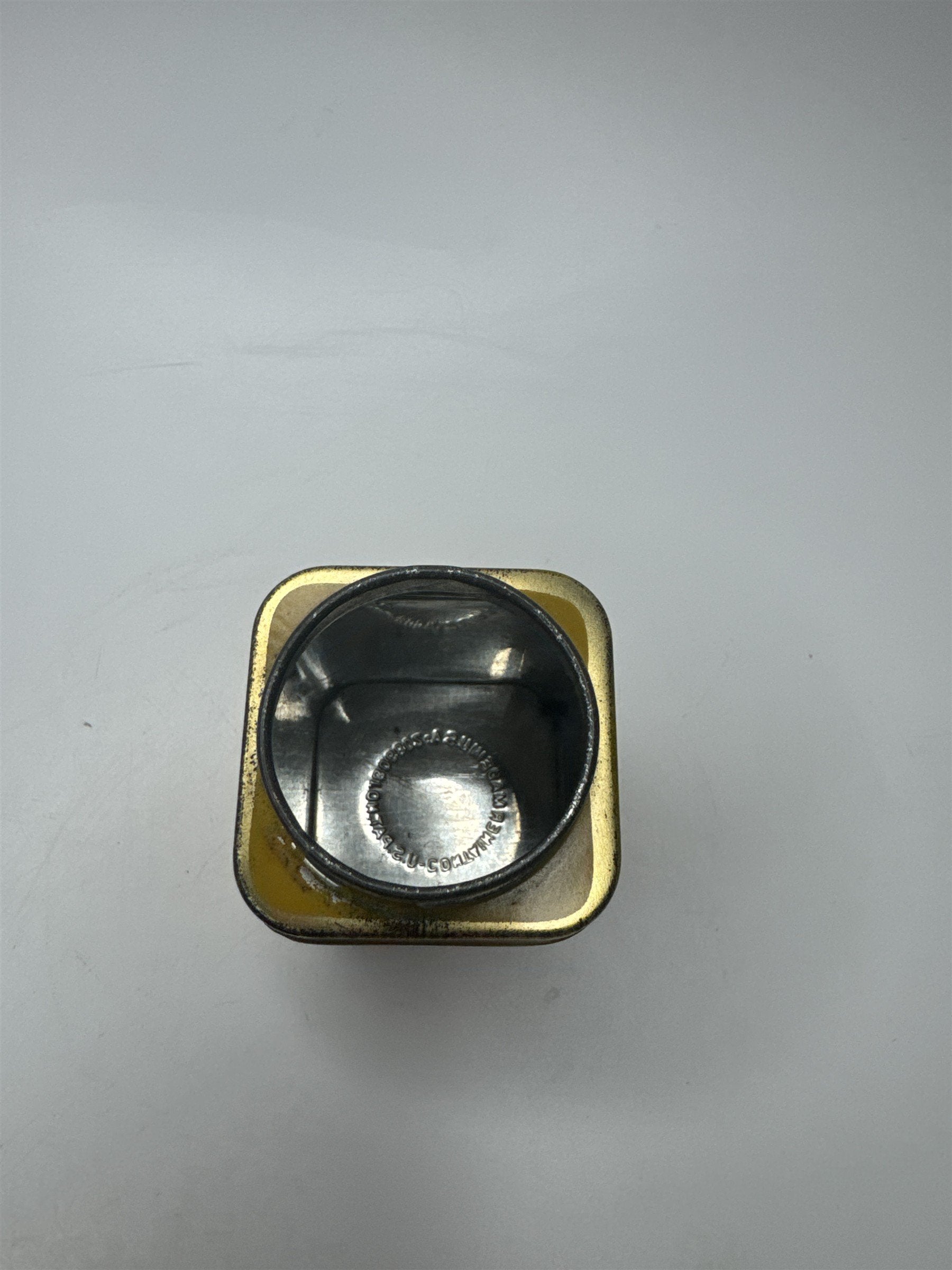 Vintage BiSoDol Antacid Medication Tin Container Yellow Metal Nostalgic