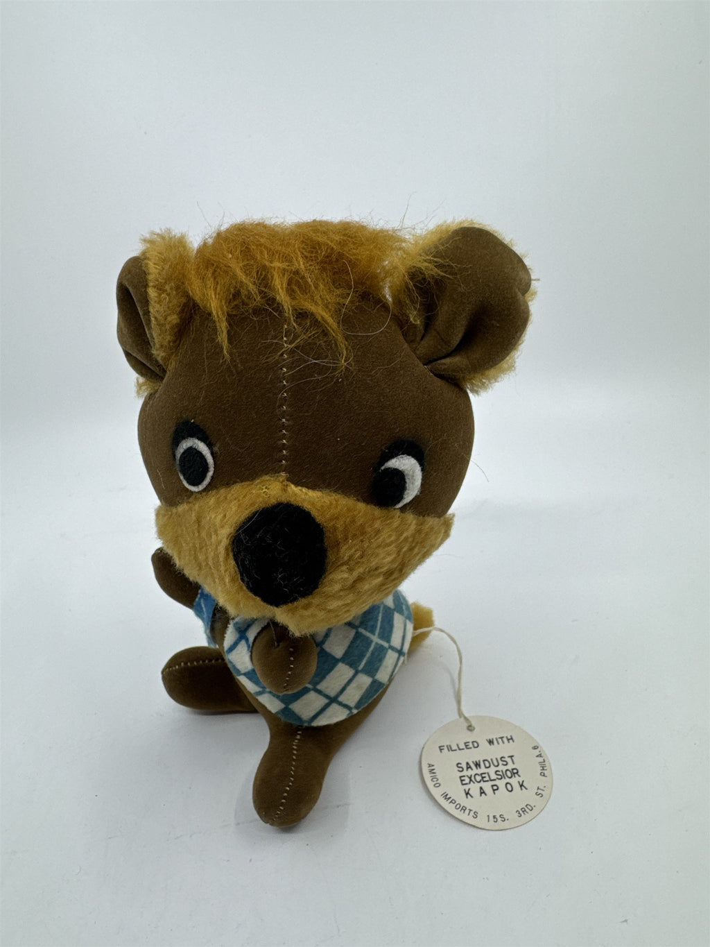 Vintage Mouse/Hamster with Blue Vest Sawdust Filled Excelsior KAPOK Amico Import