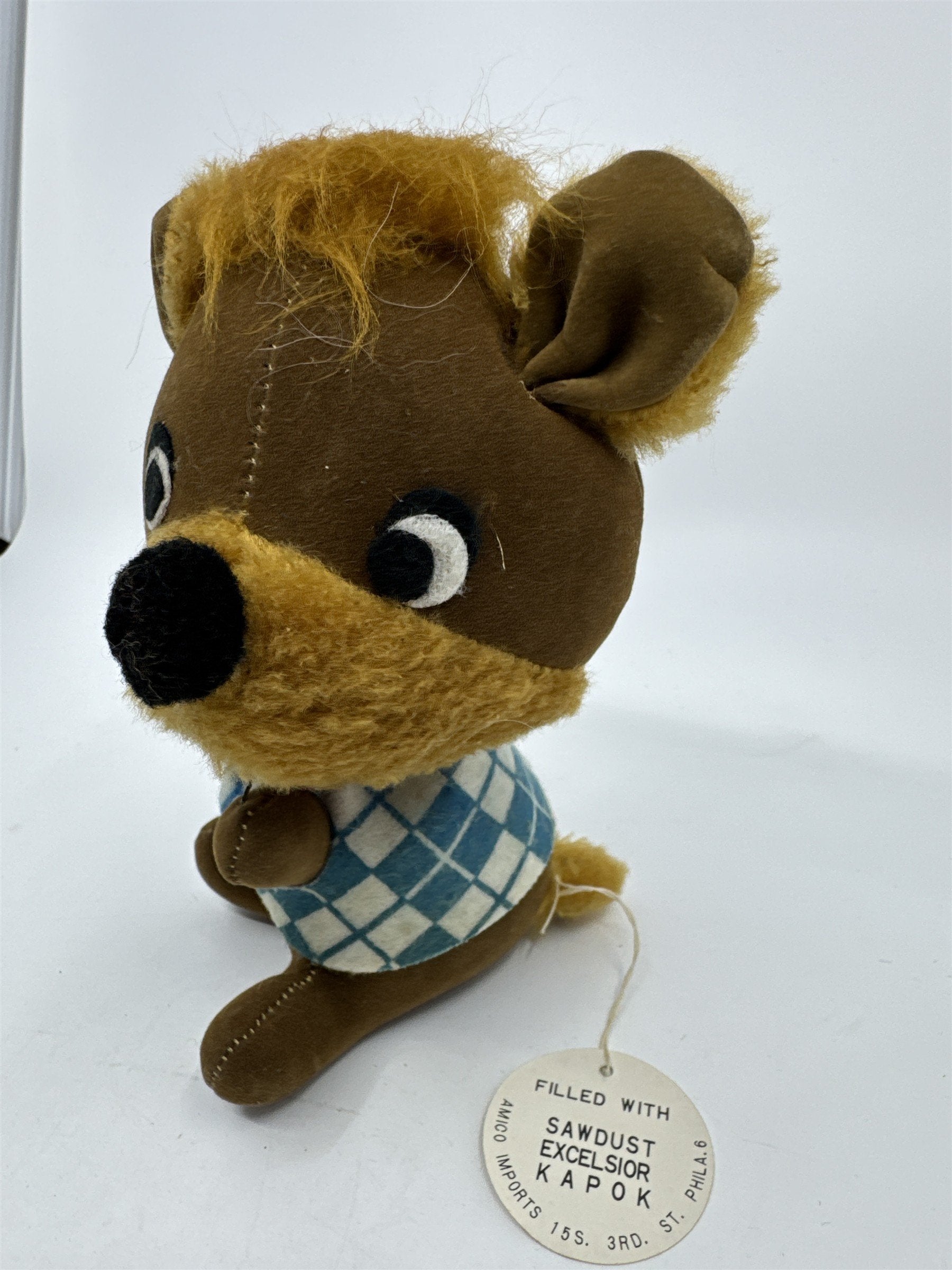 Vintage Mouse/Hamster with Blue Vest Sawdust Filled Excelsior KAPOK Amico Import