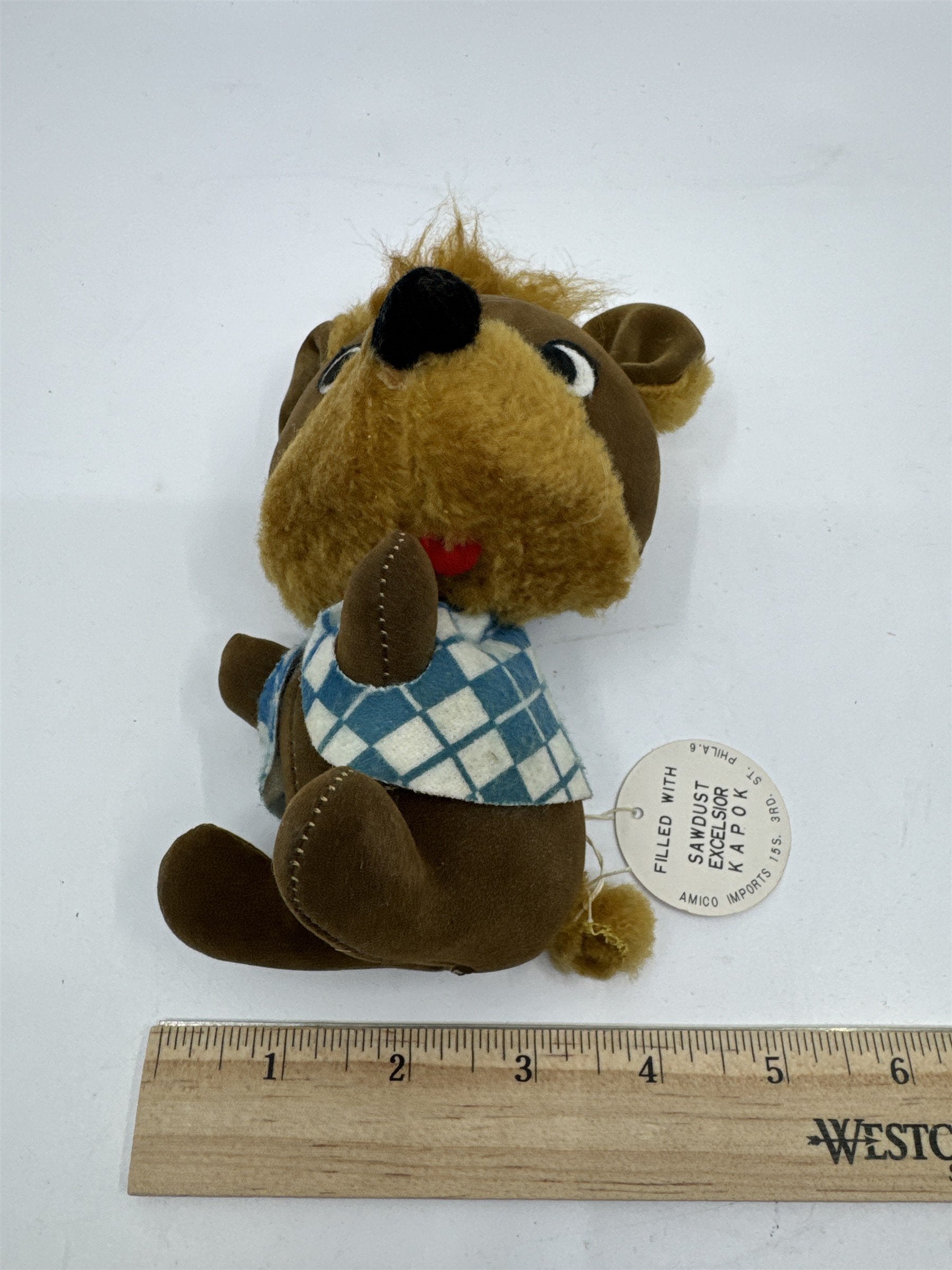 Vintage Mouse/Hamster with Blue Vest Sawdust Filled Excelsior KAPOK Amico Import