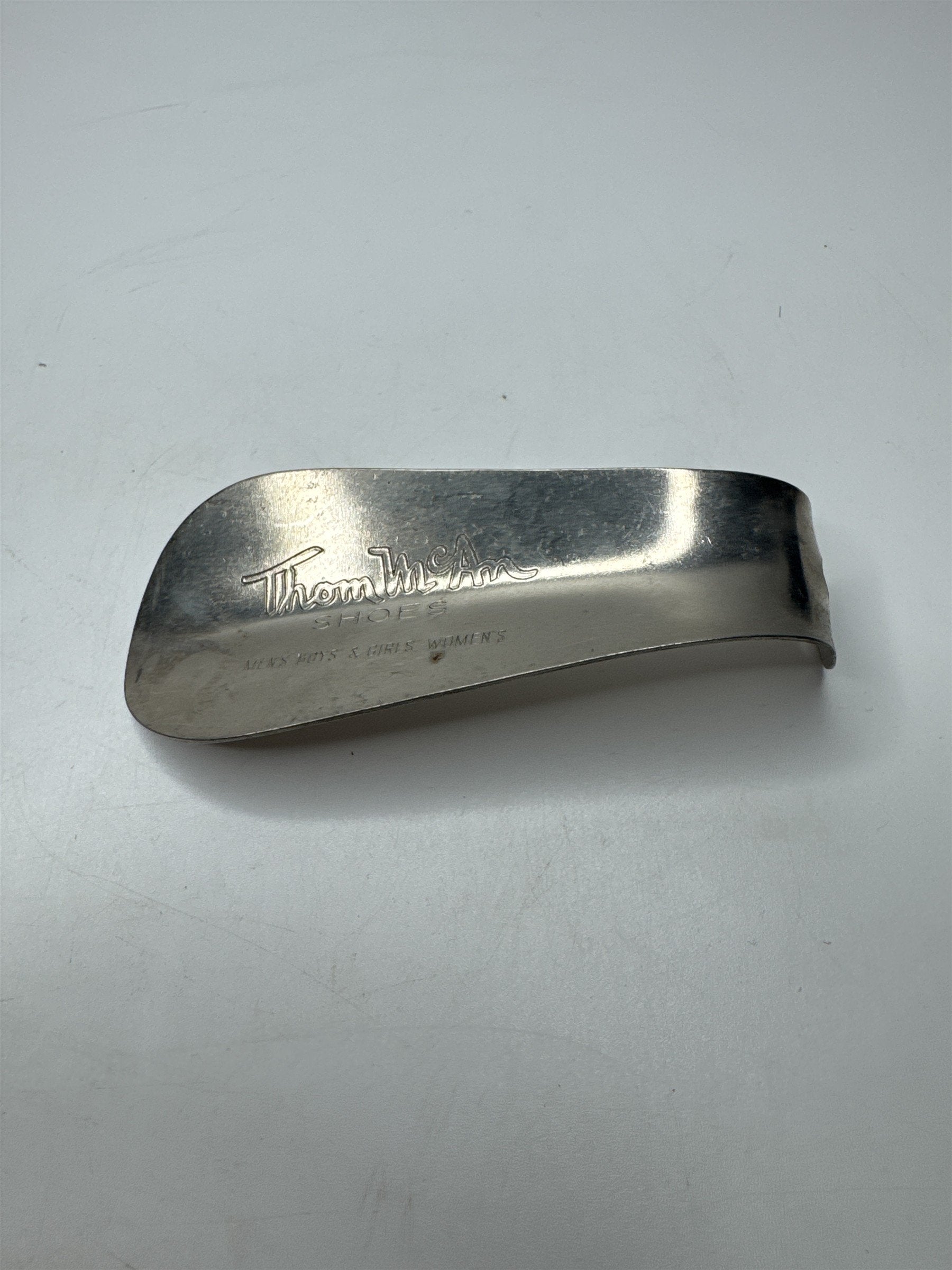Vintage Thom McAn Shoes Shoe Horn Metal Advertising Small 60s-70s