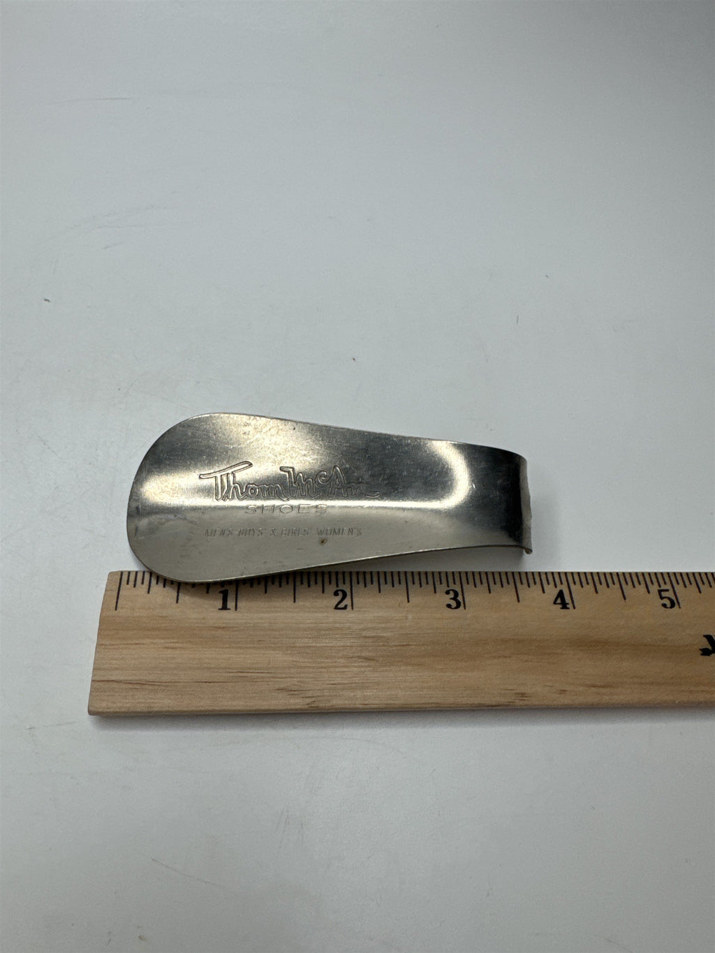 Vintage Thom McAn Shoes Shoe Horn Metal Advertising Small 60s-70s