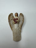 Vintage Carved Angel Holding Heart Sacred Heart Refrigerator Magnet