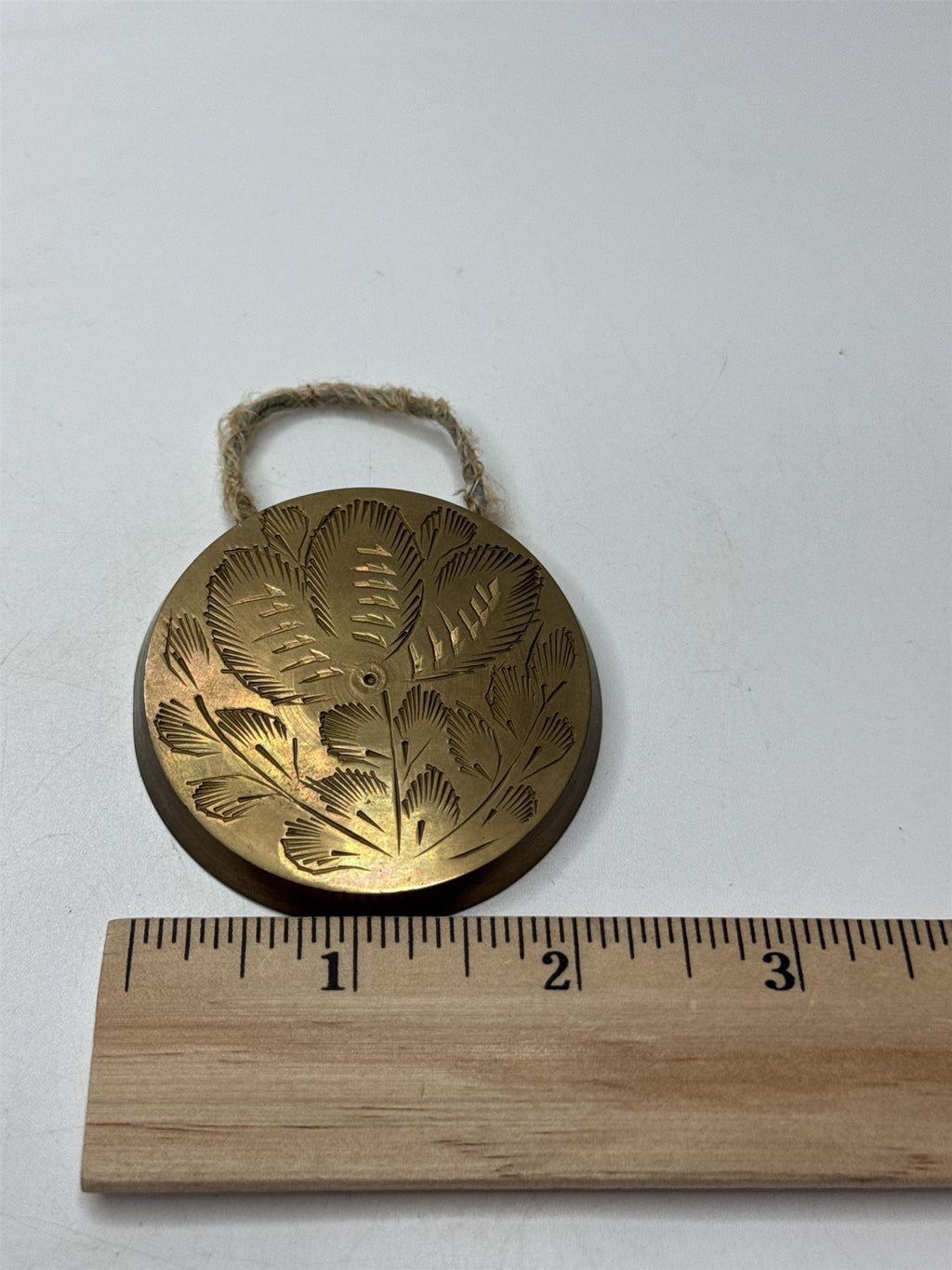 Miniature 2" Arabian Brass Wall Plate Decor Etched Gong