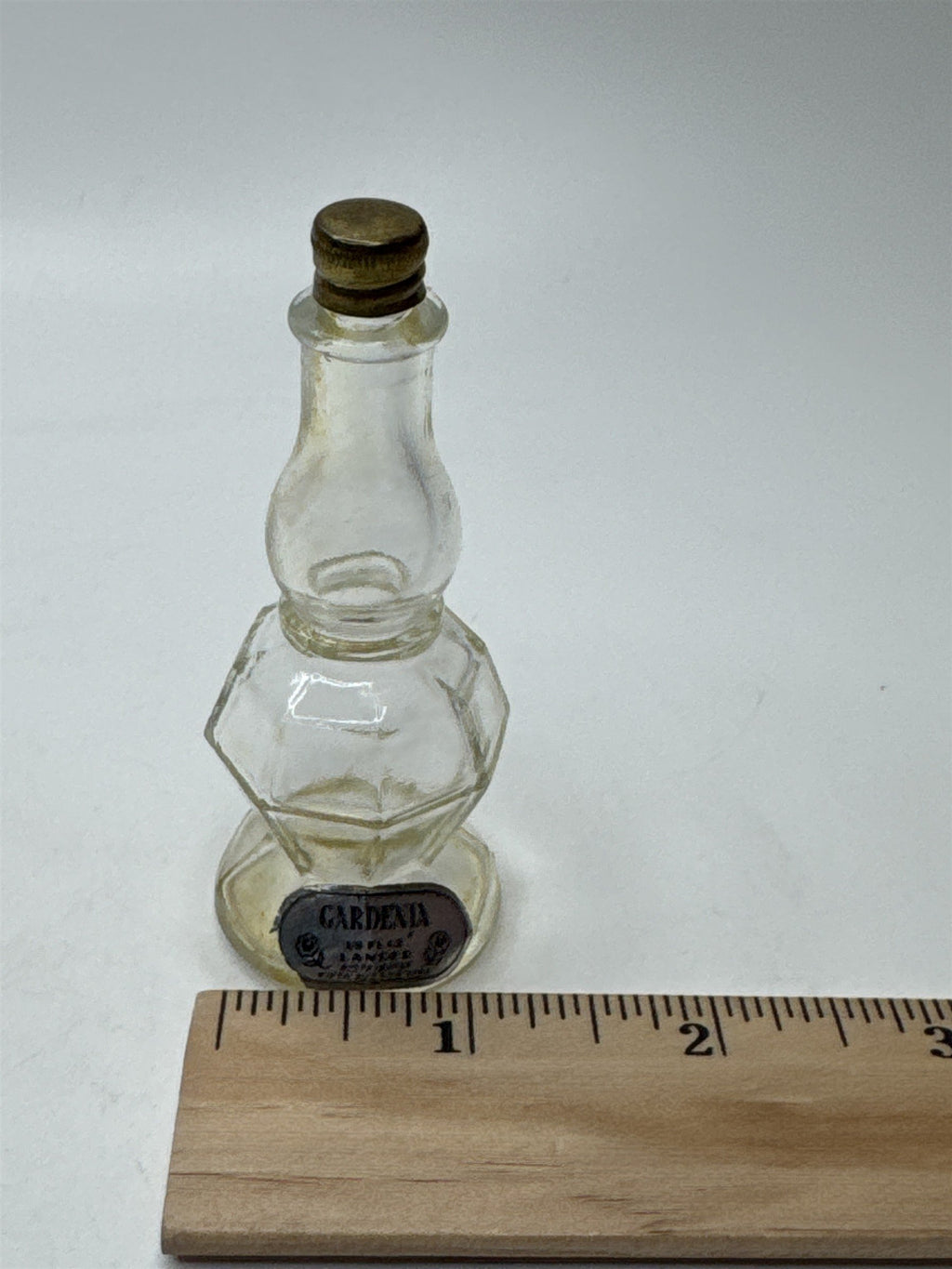 Vintage Gardenia Lander Perfume Bottle Ornate Apothecary Glass Jar