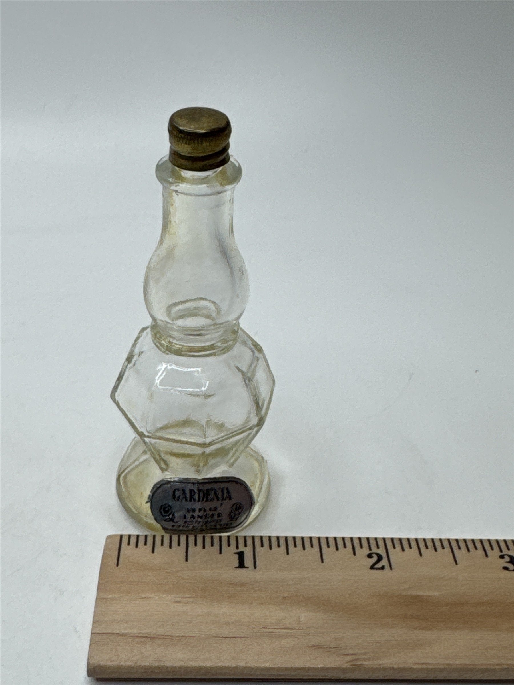 Vintage Gardenia Lander Perfume Bottle Ornate Apothecary Glass Jar