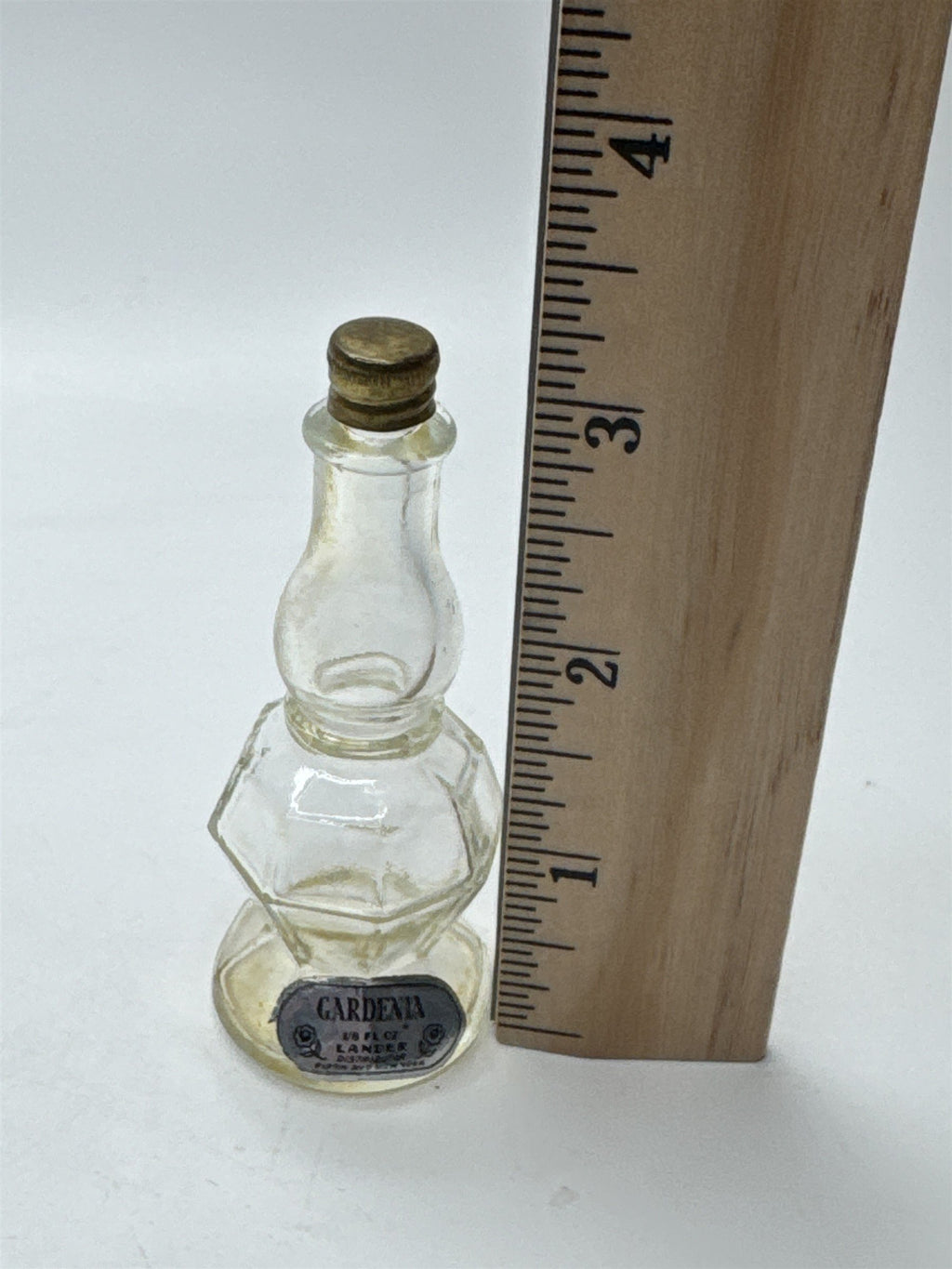 Vintage Gardenia Lander Perfume Bottle Ornate Apothecary Glass Jar
