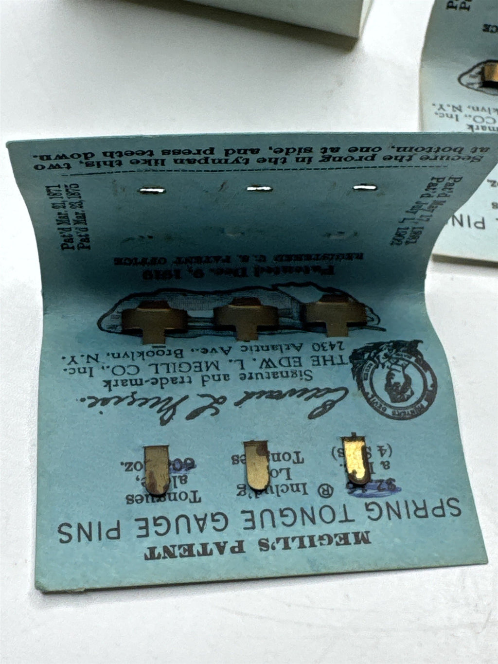 Megill's Patent Adjustable Spring Tongue Gauge Pins (Only 1)