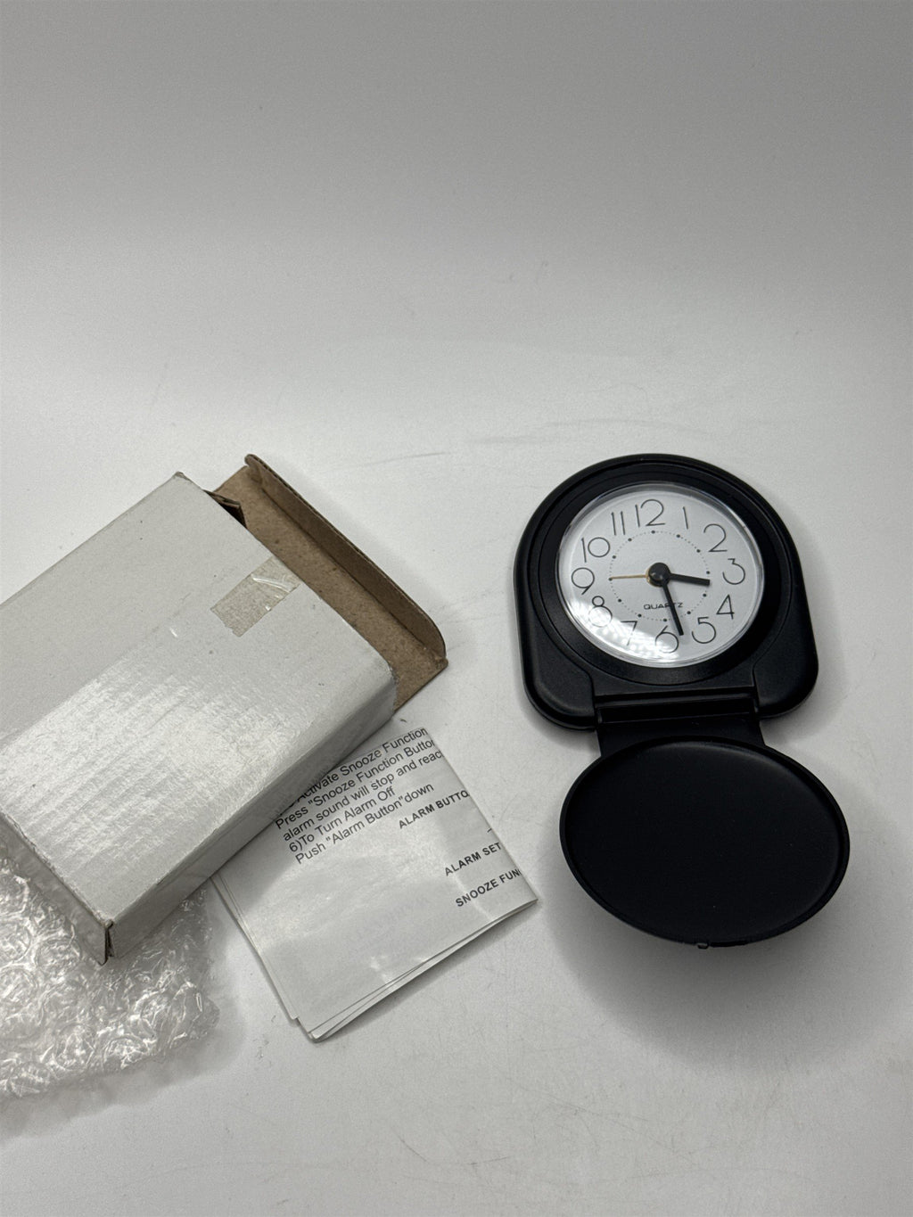 Plastic Quartz Pocket Watch Folding Travel Desk Clock Mini