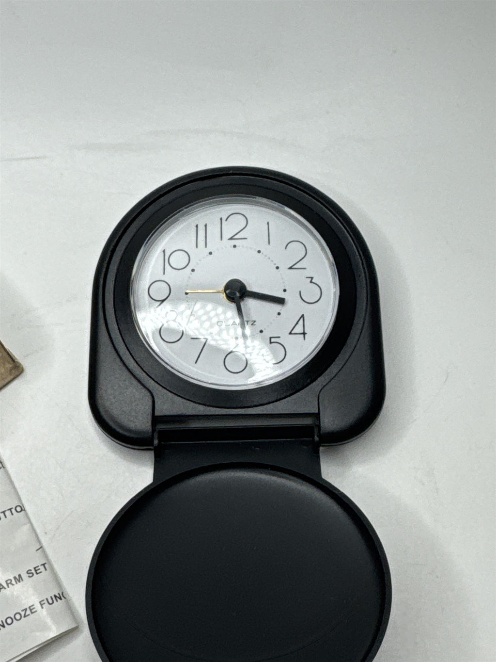 Plastic Quartz Pocket Watch Folding Travel Desk Clock Mini