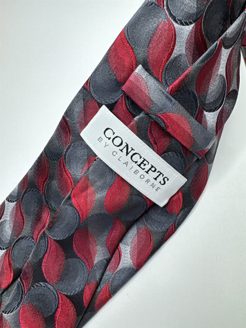 Concepts by Claiborne Red and Gray Swirl Gradient Pattern Tie