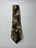 J. Garcia Green Tree Collection Thirty 100% Silk Tie Abstract Green/Brown/Gold