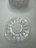 Vintage Federal Clear Glass Columbia 6" Square Dessert/Salad Plate Set of 8