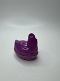 Vintage Purple Plastic Chicken on Nest Fillable Easter Candy Container /w Lid