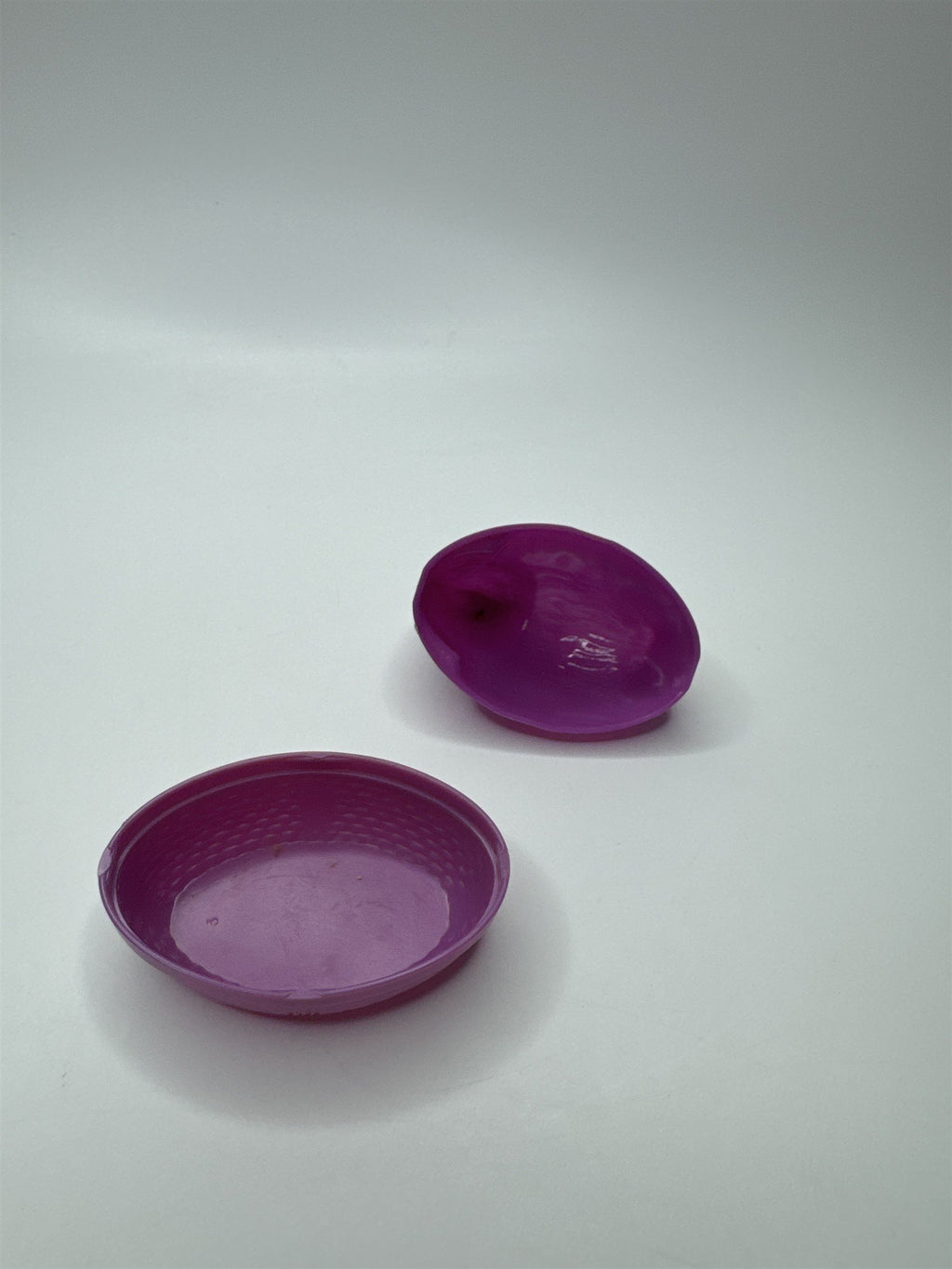 Vintage Purple Plastic Chicken on Nest Fillable Easter Candy Container /w Lid