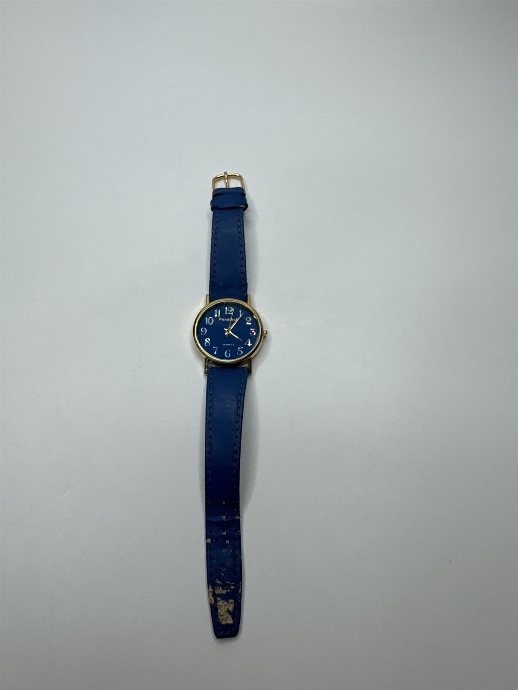Womens Penatech Wristwratch /w Blue Wristband Gold Metallic Numbers