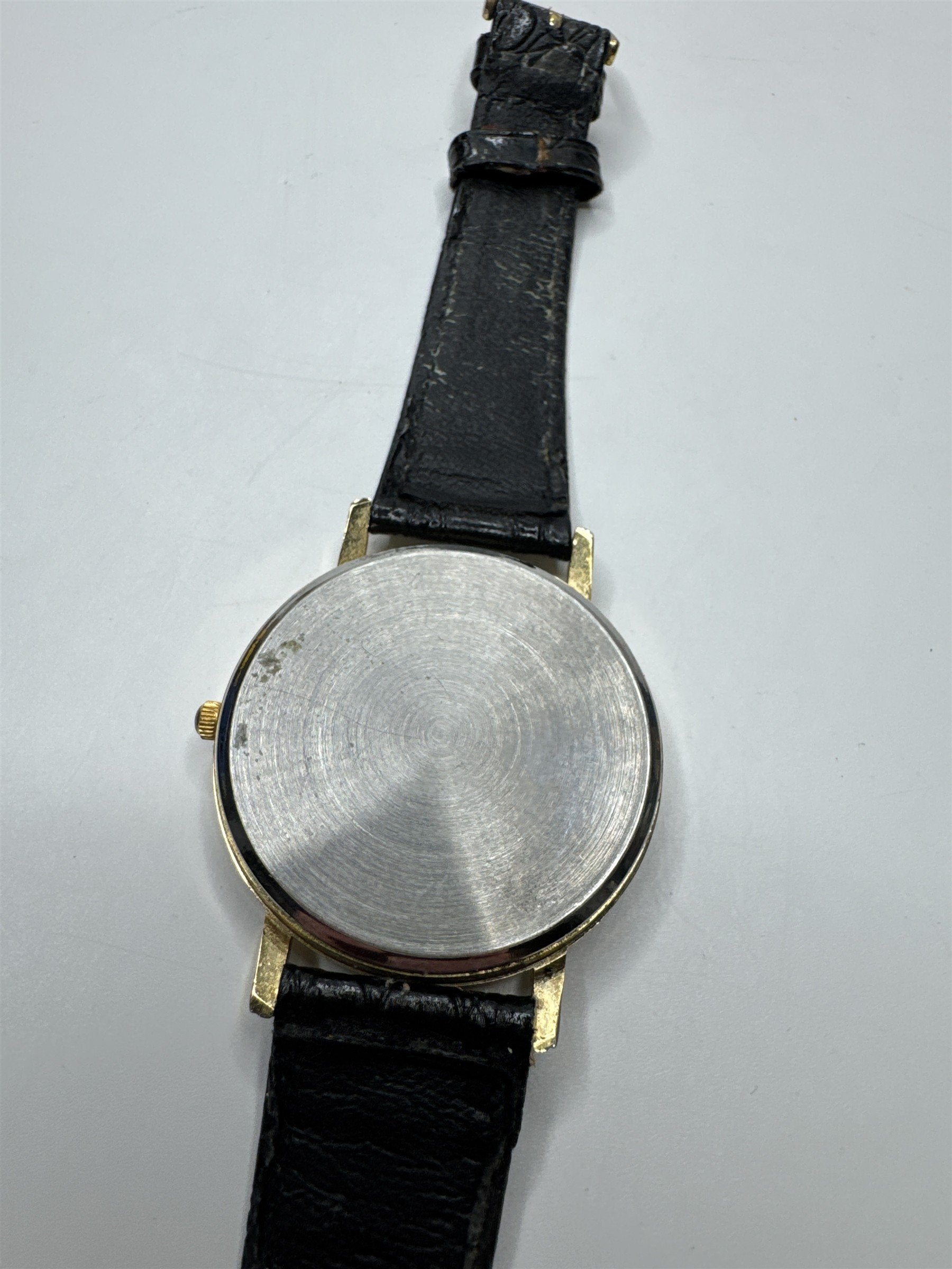 Womens Pieve Nicol Wristwatch Black Textured Wristband /w Black Face Metallic #s