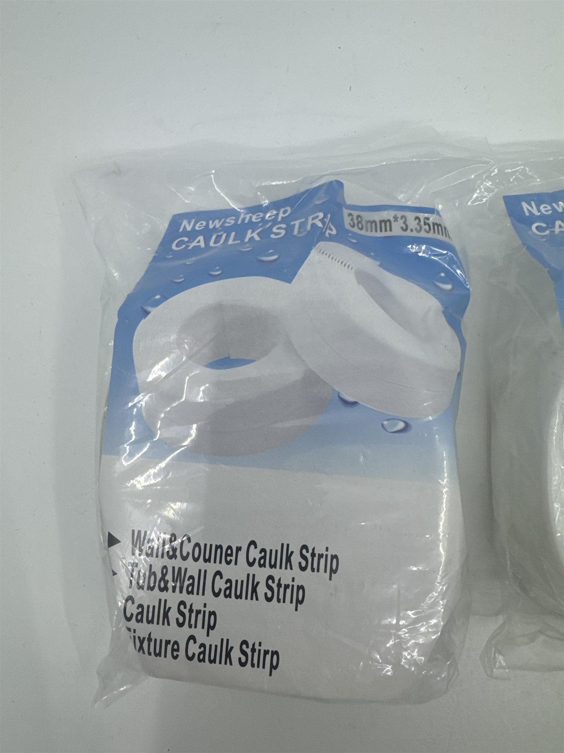 Set Of Three Newsheep Caulk Strips 38 MM 3.35 MM Wall, Counter and Tub Strips