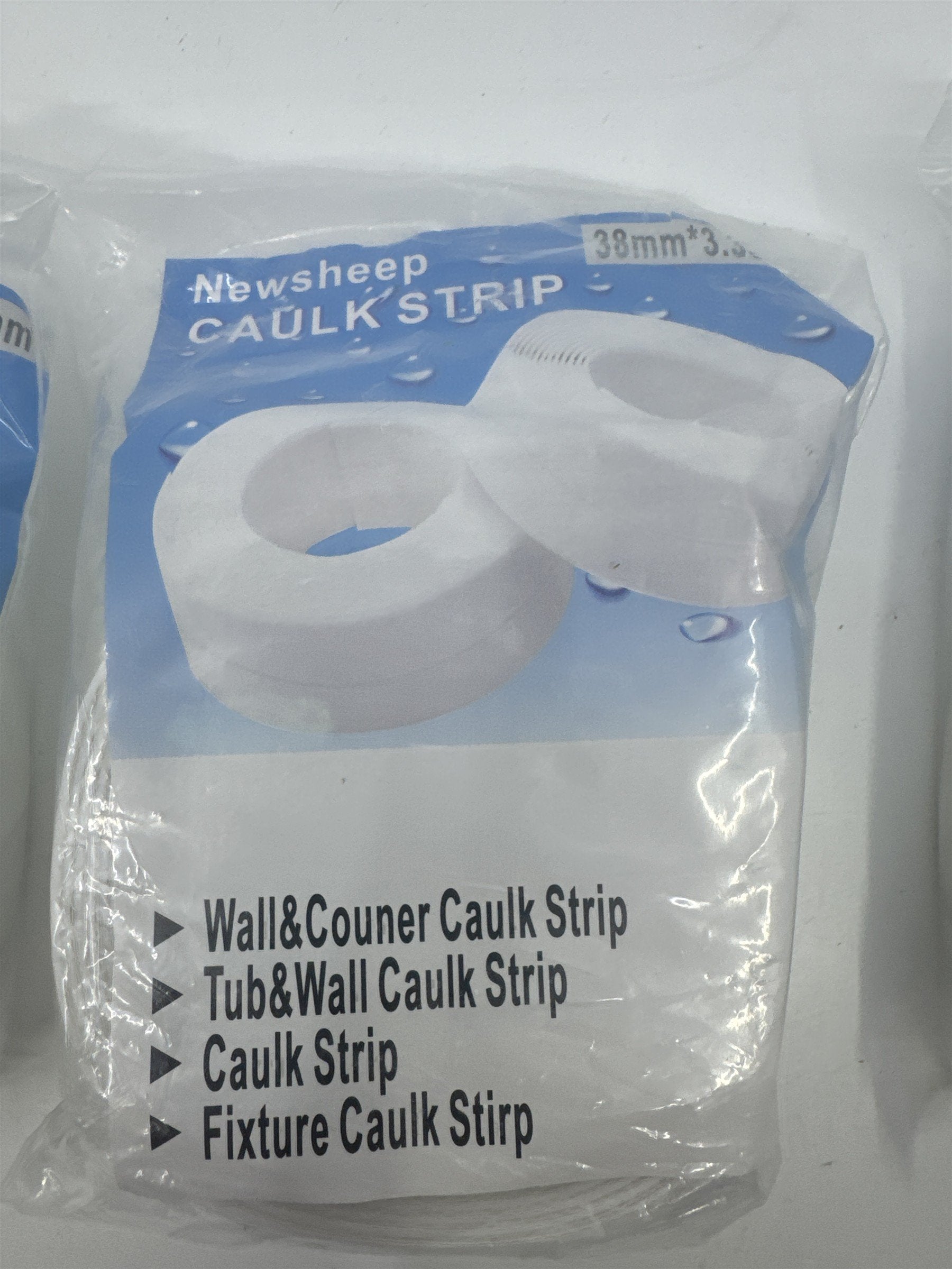Set Of Three Newsheep Caulk Strips 38 MM 3.35 MM Wall, Counter and Tub Strips