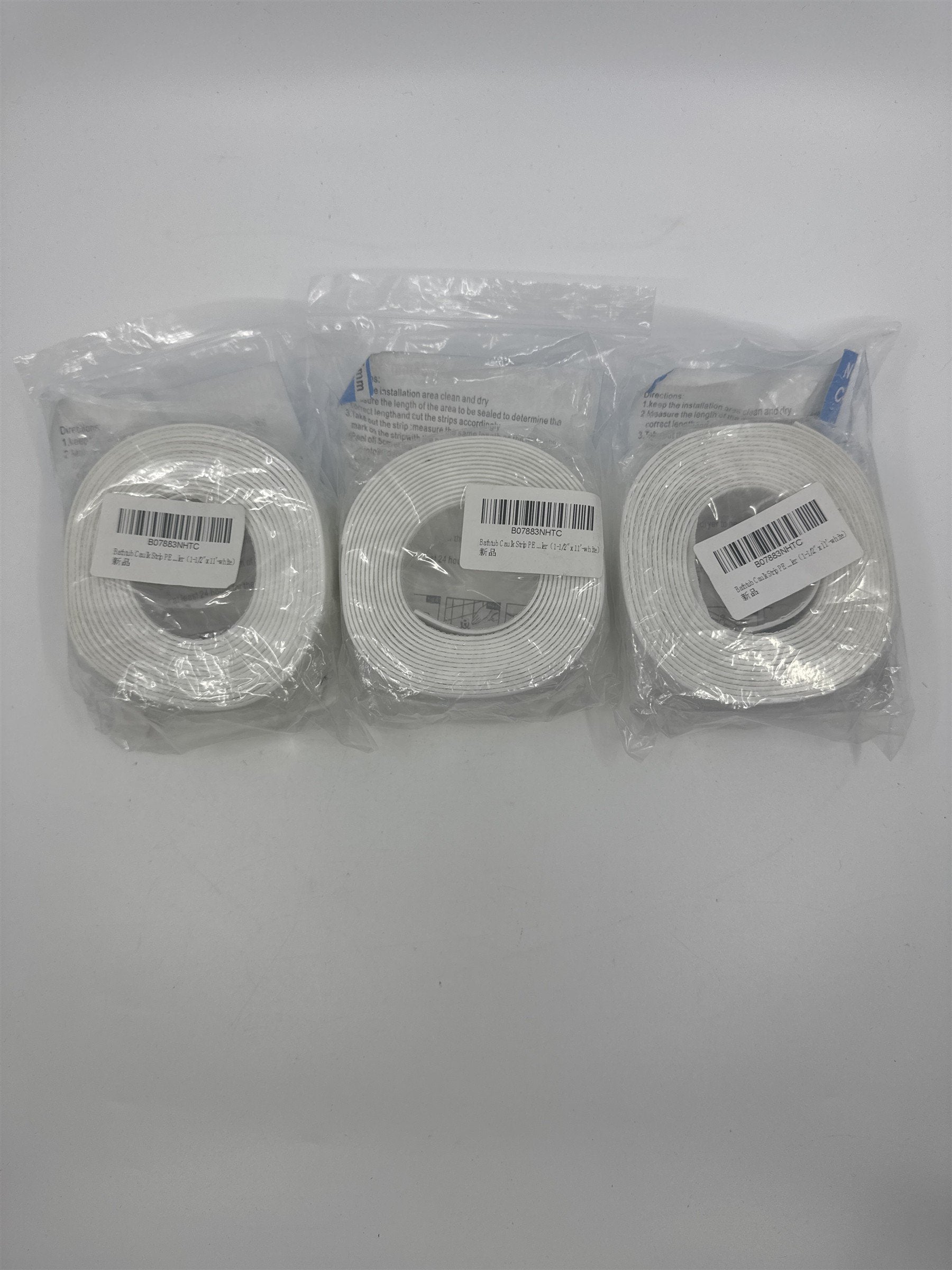 Set Of Three Newsheep Caulk Strips 38 MM 3.35 MM Wall, Counter and Tub Strips