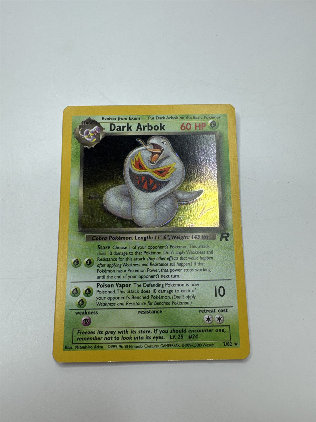 Dark Arbok - 2/82 - 1st Edition Holo Rare - Team Rocket SHARP