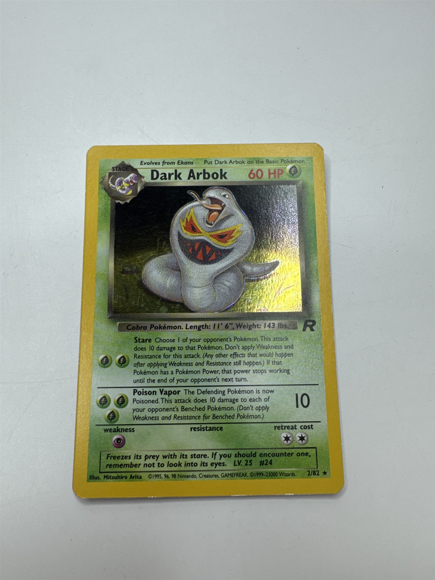 Dark Arbok - 2/82 - 1st Edition Holo Rare - Team Rocket SHARP
