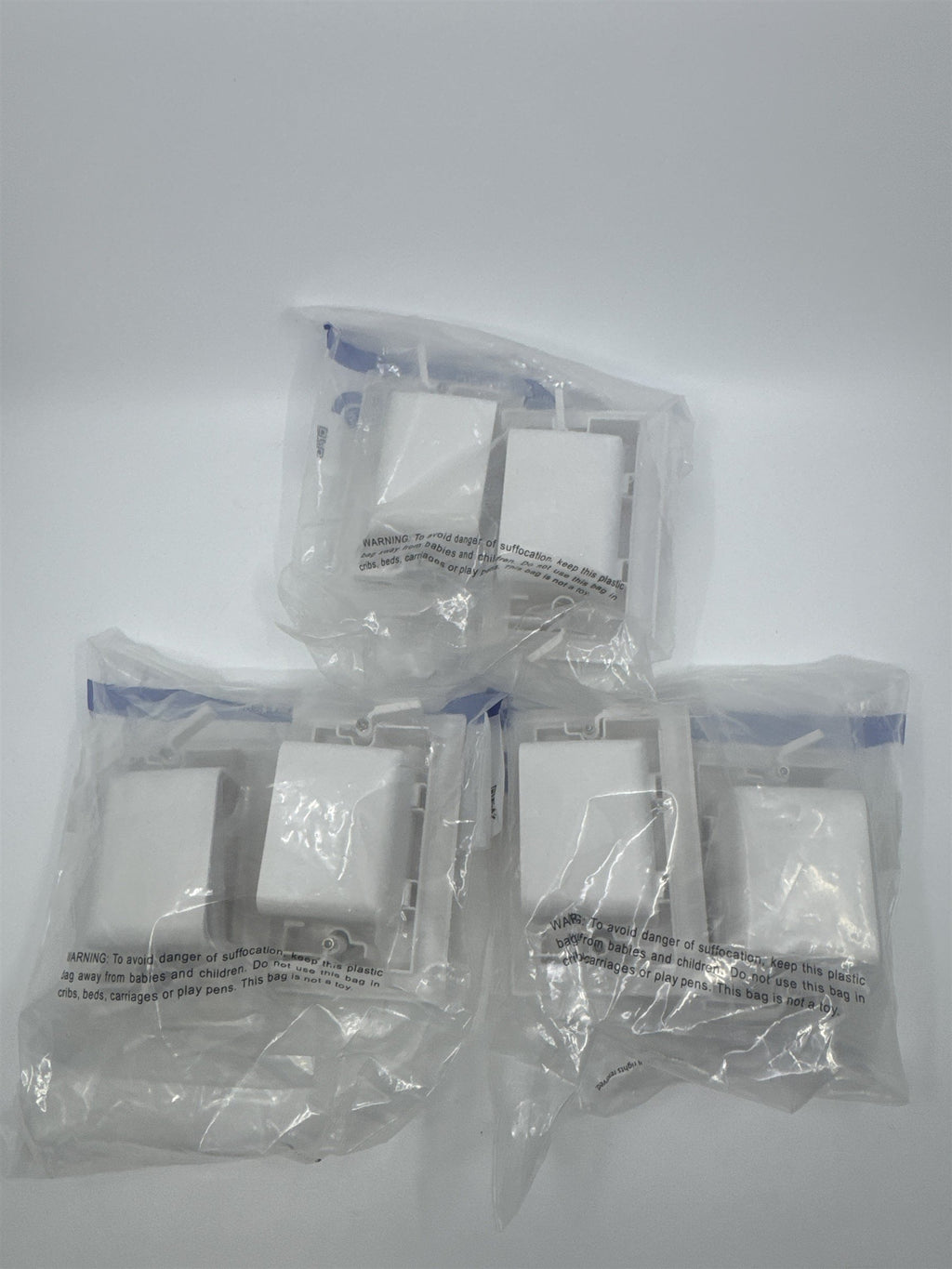 Set of Three Fosmon 1-Gang Recessed Low-Voltage Cable Plate White 2 Piece HD8185