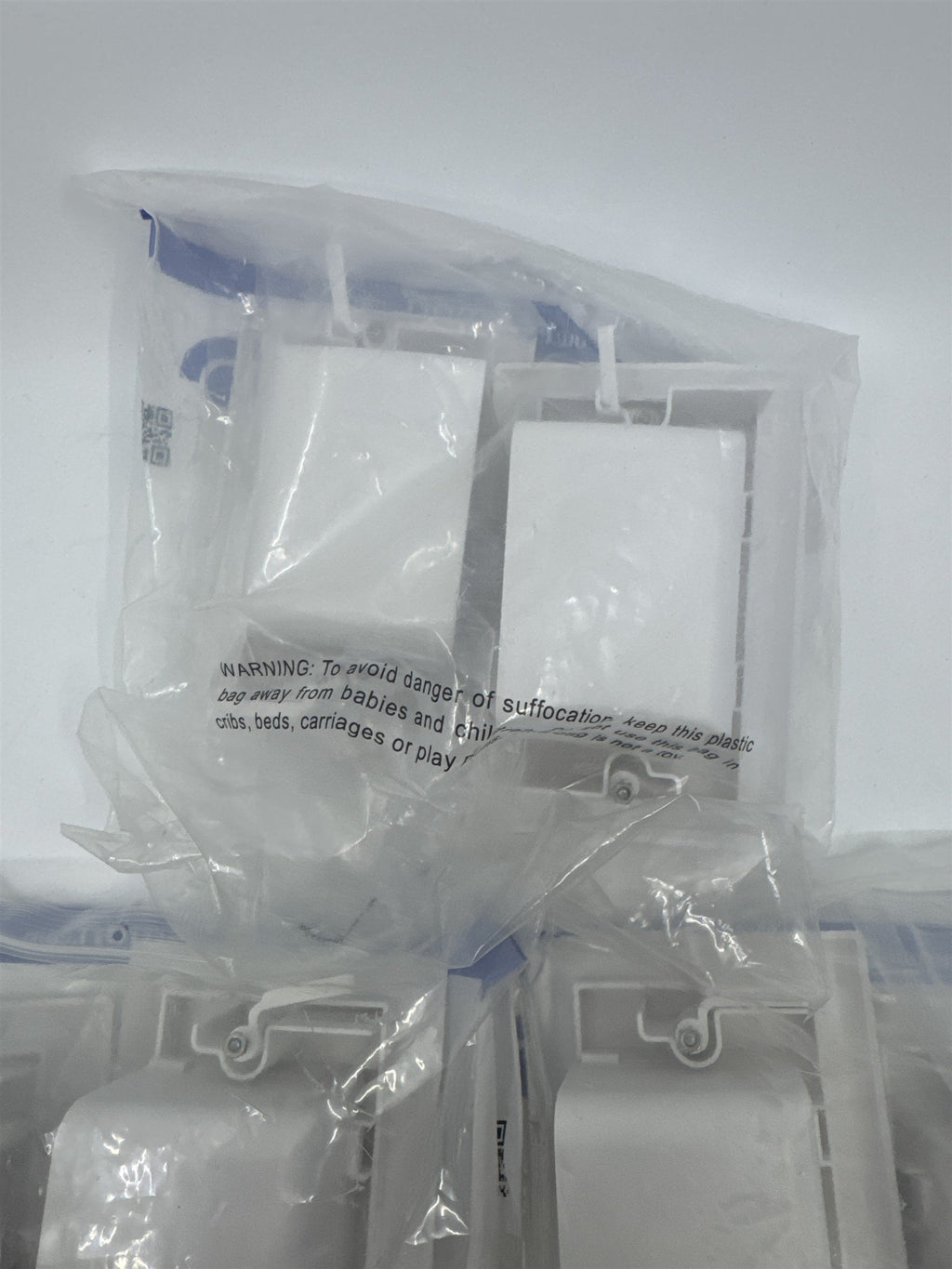 Set of Three Fosmon 1-Gang Recessed Low-Voltage Cable Plate White 2 Piece HD8185