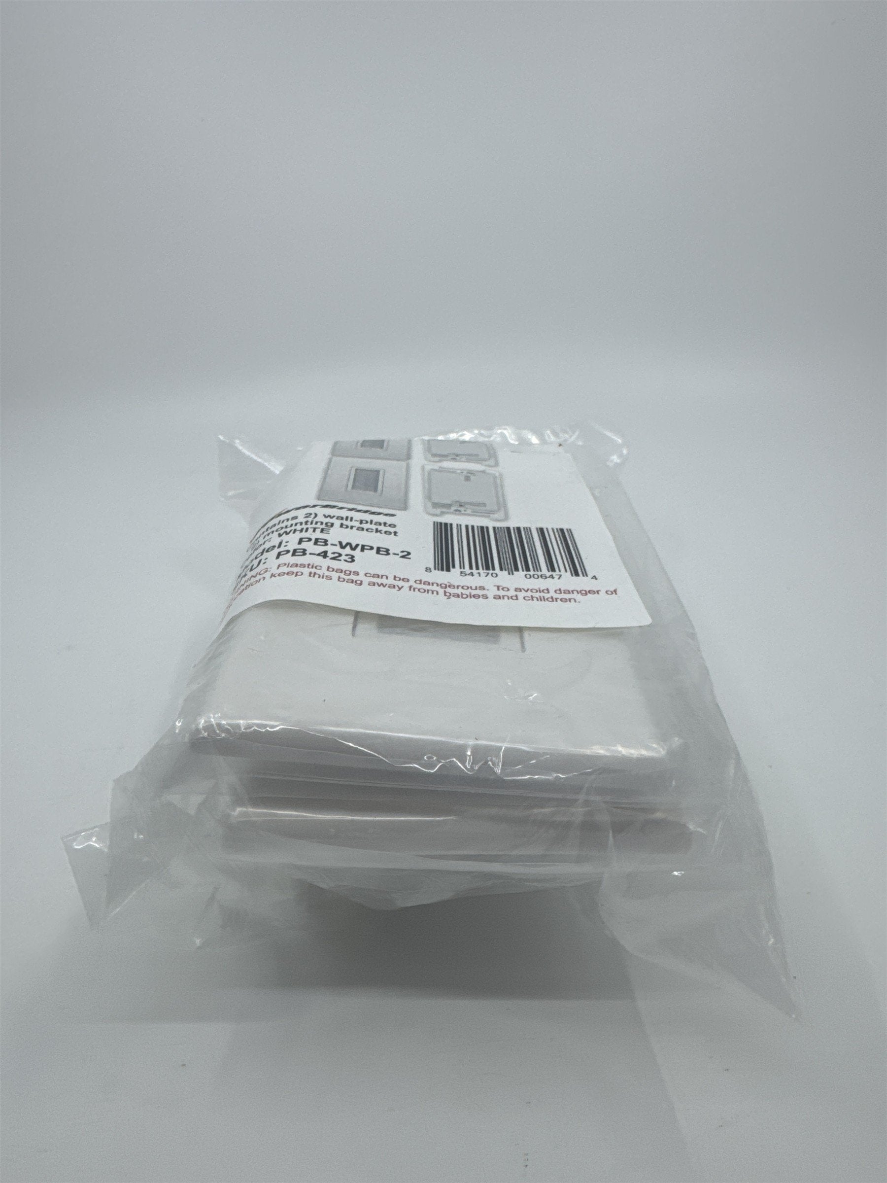 PowerBridge Pack of 2 White Wall Plates and 2 Mounting Brackets