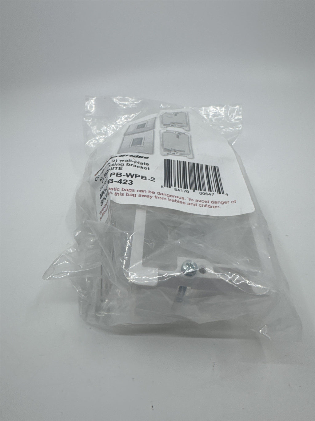 PowerBridge White Wall Plate and Mounting Bracket 1 Of Set