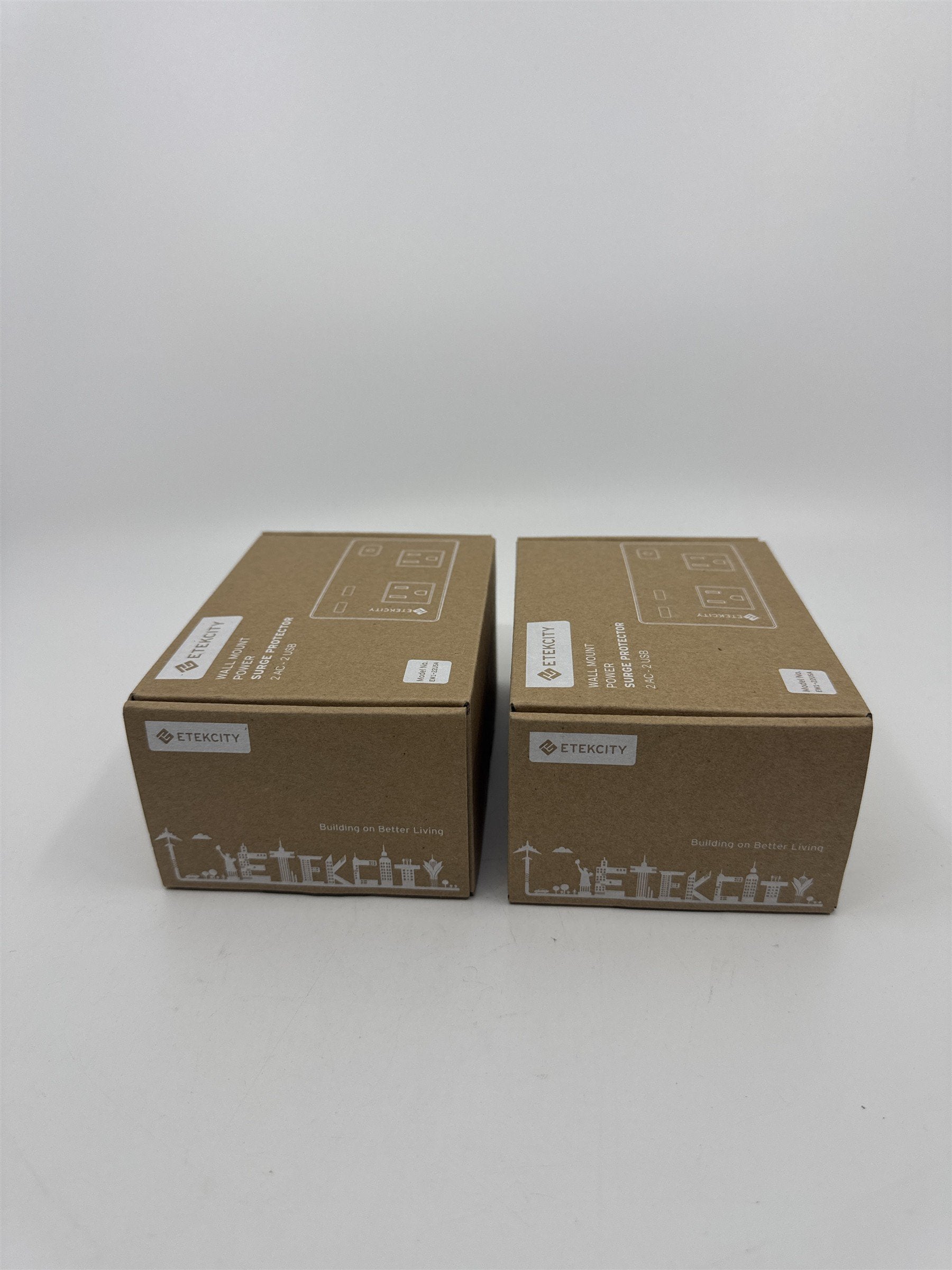 Set of Two Etekcity Wall Mount Power Surge Protectors 2 AC-2 USB Model EW1-22USA