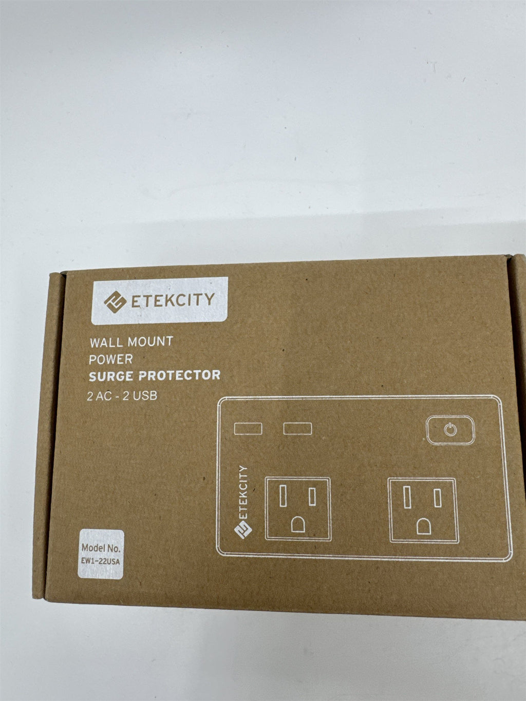 Set of Two Etekcity Wall Mount Power Surge Protectors 2 AC-2 USB Model EW1-22USA