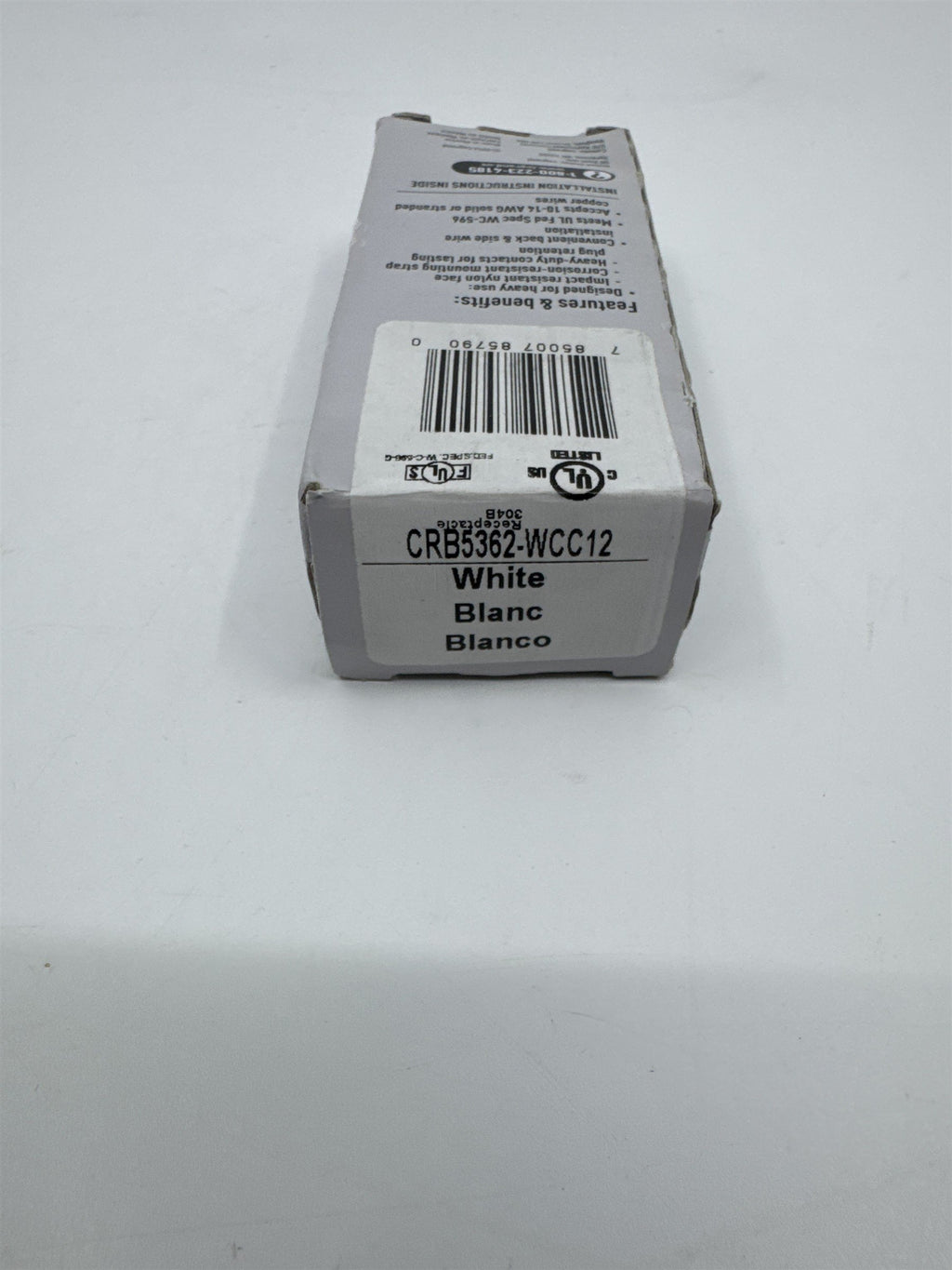 Legrand Commercial Duplex Outlet Back and Side Wire 20 AMP 125V