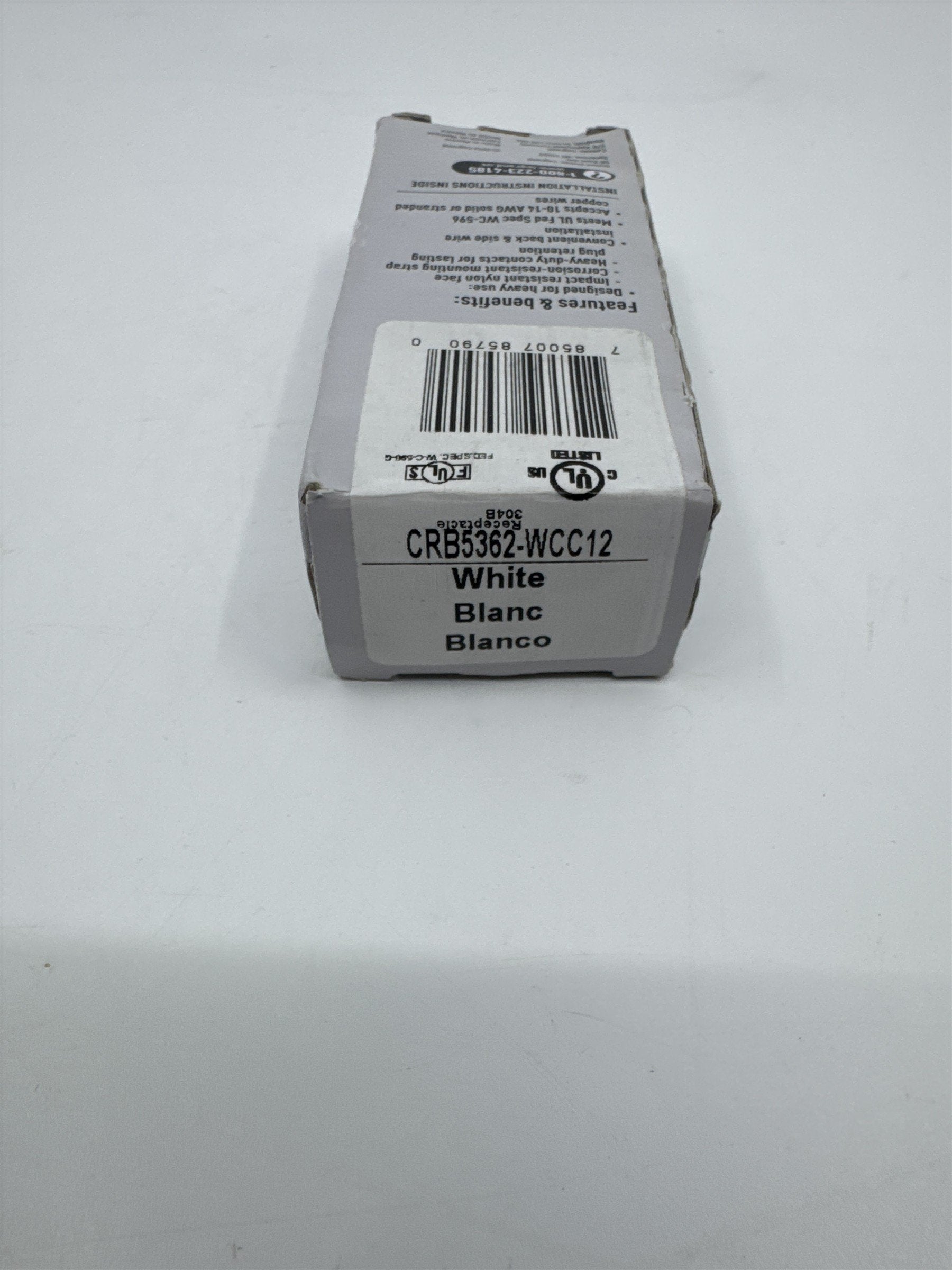 Legrand Commercial Duplex Outlet Back and Side Wire 20 AMP 125V